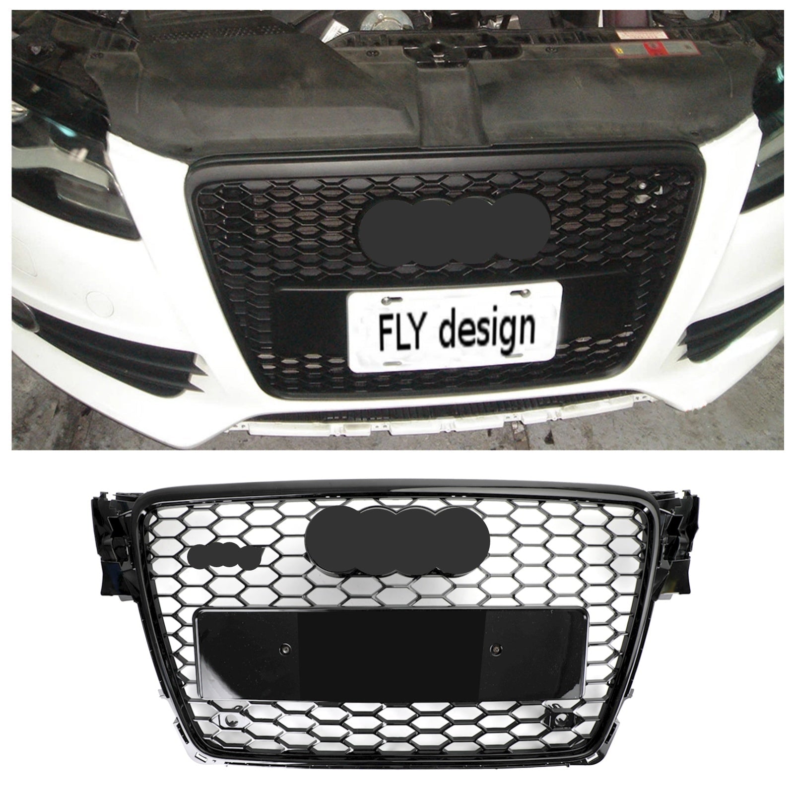 2009-2012 Audi A4/S4 B8 RS4 Style Grille hexagonale en maille sport en nid d'abeille