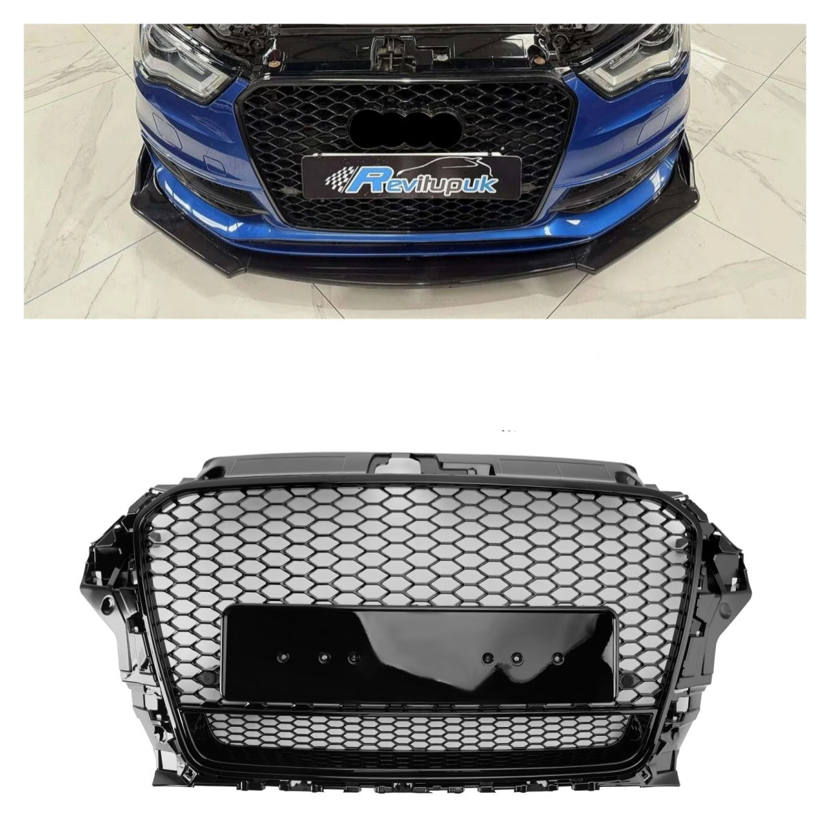 Grille de pare-chocs avant Henycomb de style RS3 2013-2016 Audi A3 S3 avec Quattro
