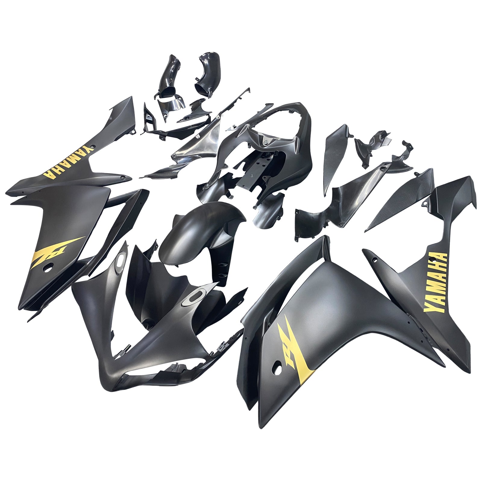 Carénages Amotopart 2007-2008 Yamaha YZF-R1 Noir Mat & Or R1 Generic
