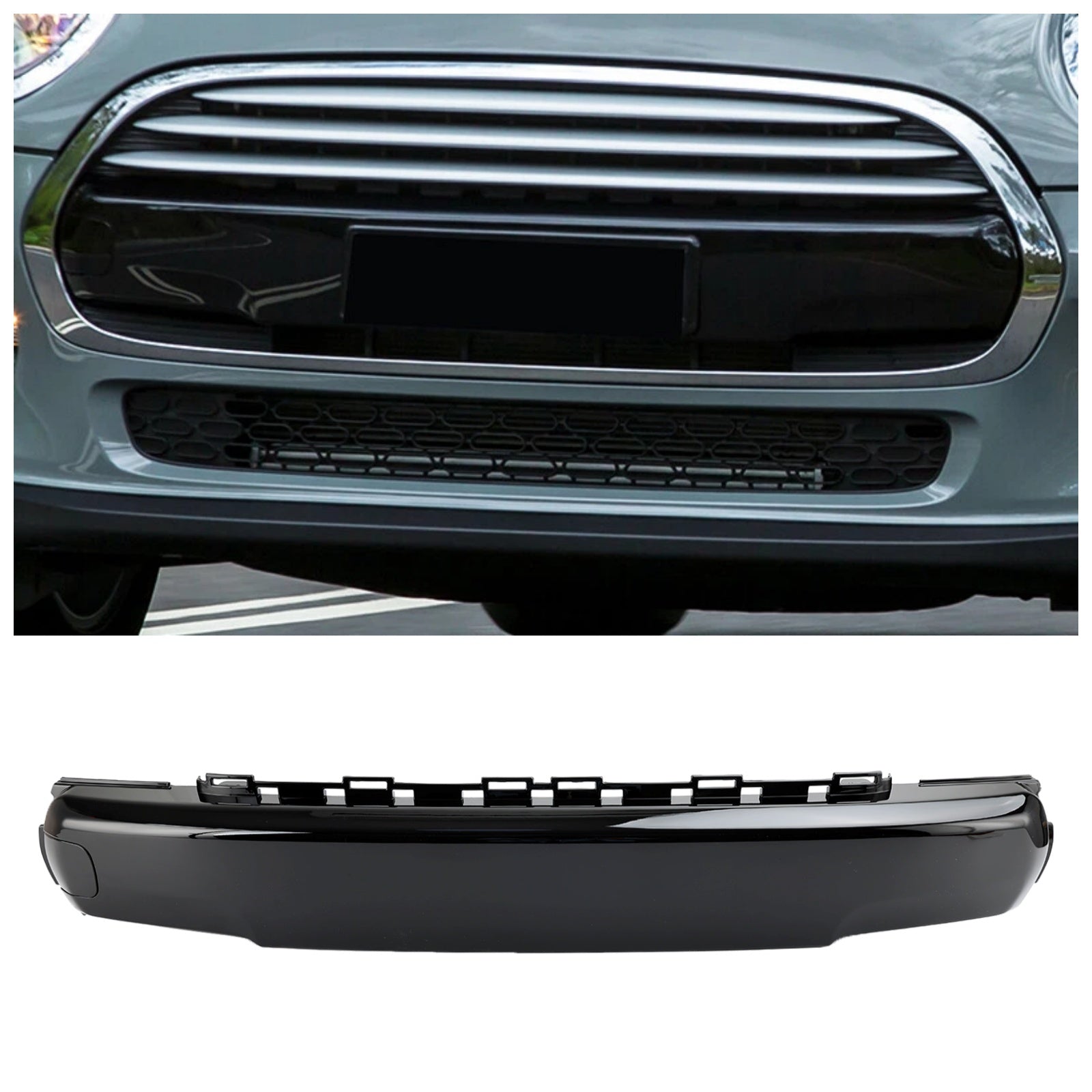 Tapa sobre la placa de la licencia antes de Mini F55 Cooper S 2013 2014 2014 2016 2016 2018 2018 2019 2019 2020 2021, Black Brillant 51117337791