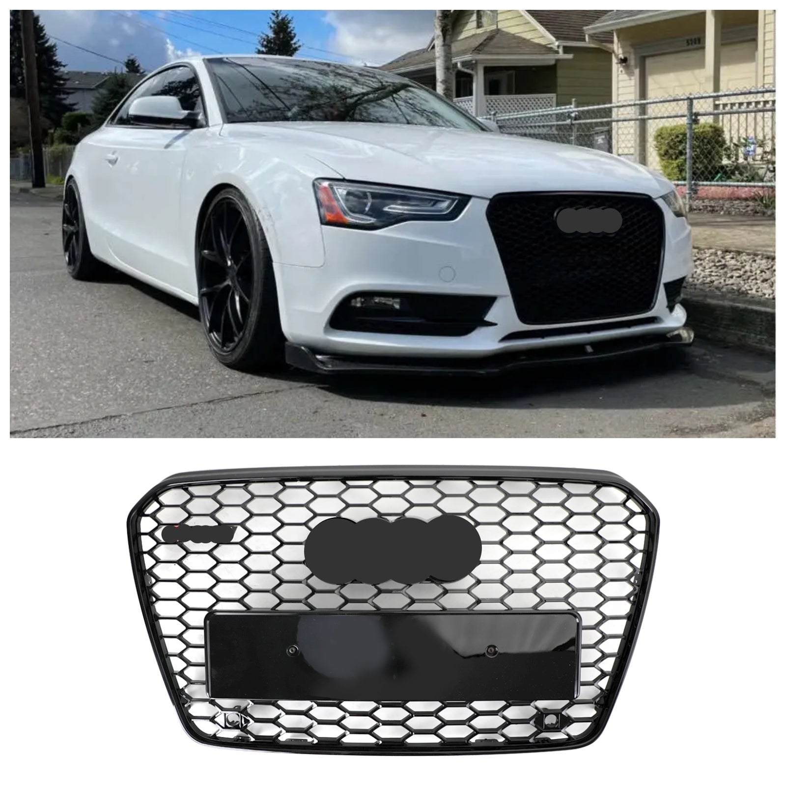 Grille de pare-chocs avant en maille nid d'abeille Style RS5 pour Audi A5 S5 B8.5 2013-2016