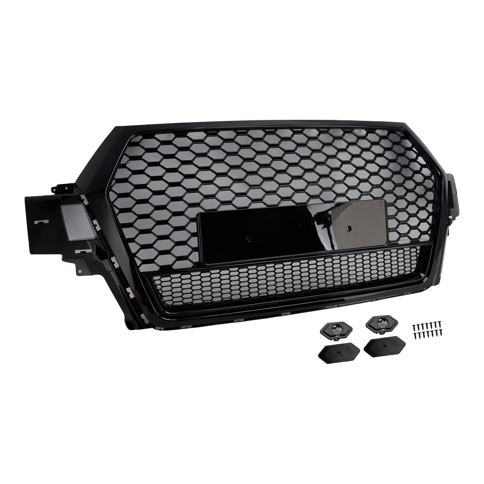 Grille de ventilation de pare-chocs avant en maille noir brillant pour Audi Q7 SQ7 (2016-2019) - Référence : 4M0853651F