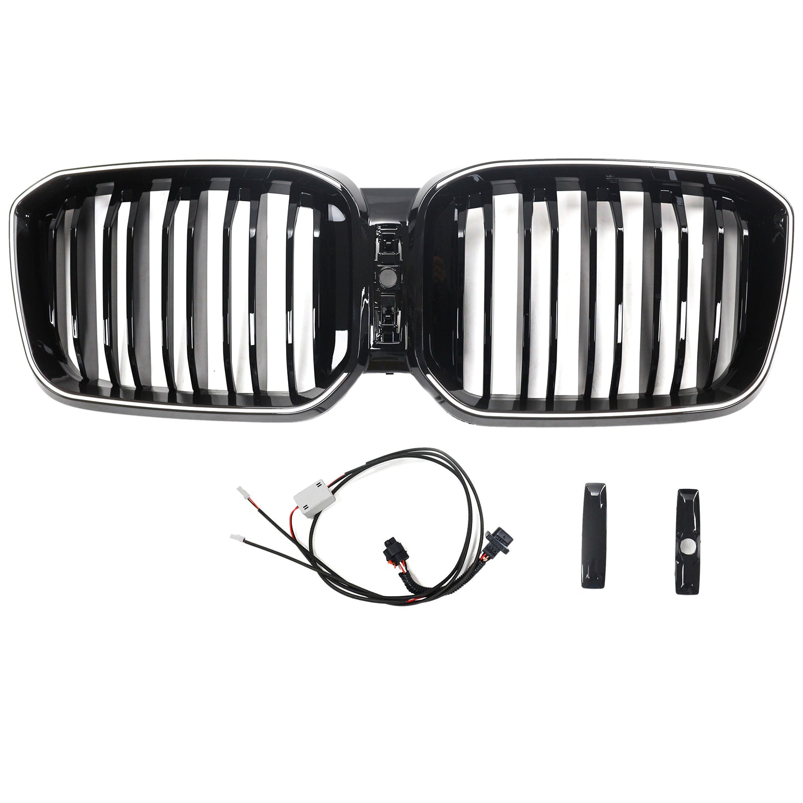 Grille de pare-chocs noire brillante à double lamelles pour BMW X3 G01 X4 G02 2022-2025