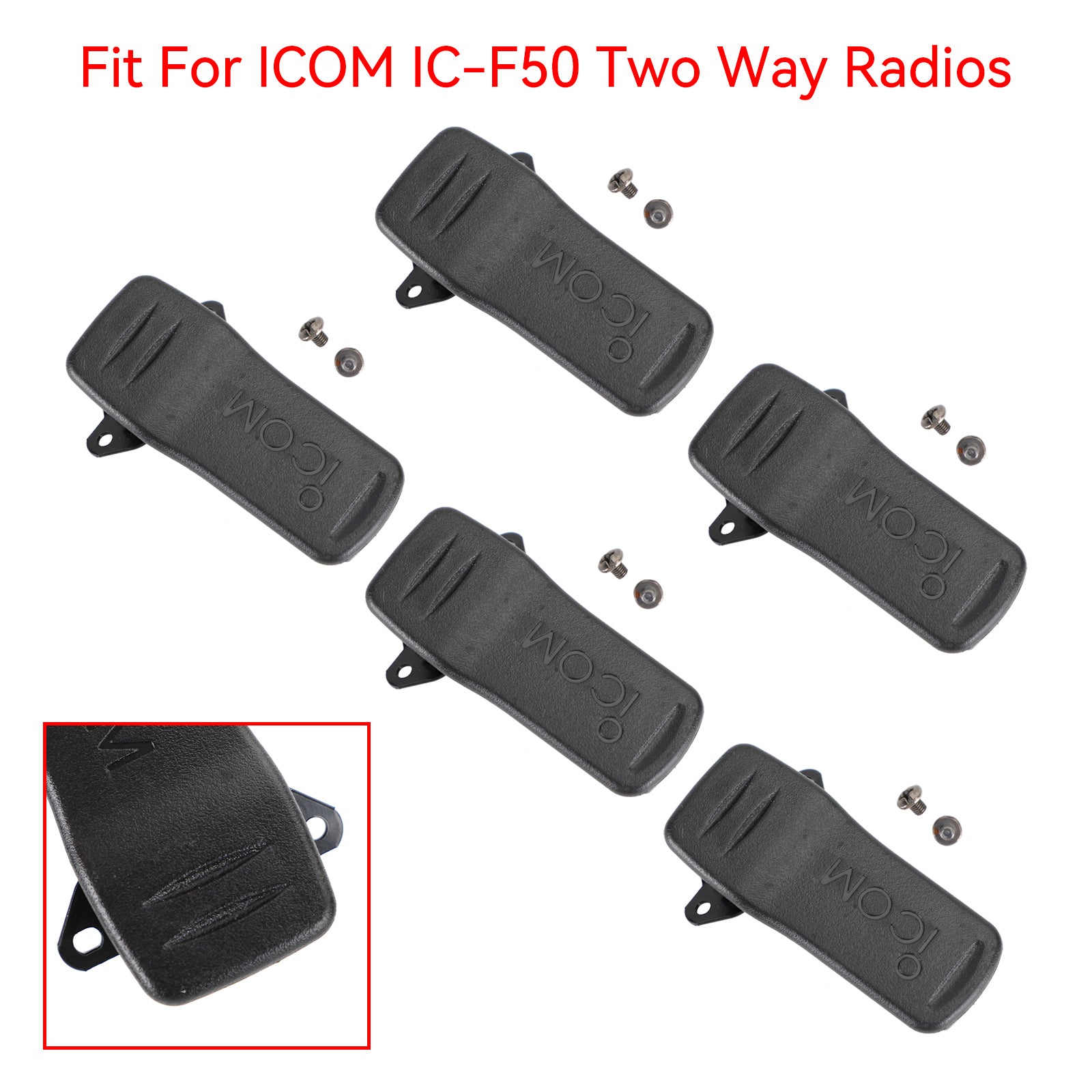 ICOM IC-F50 radiopuhelin 5kpl MB-98 vyölukko vyöklipsi