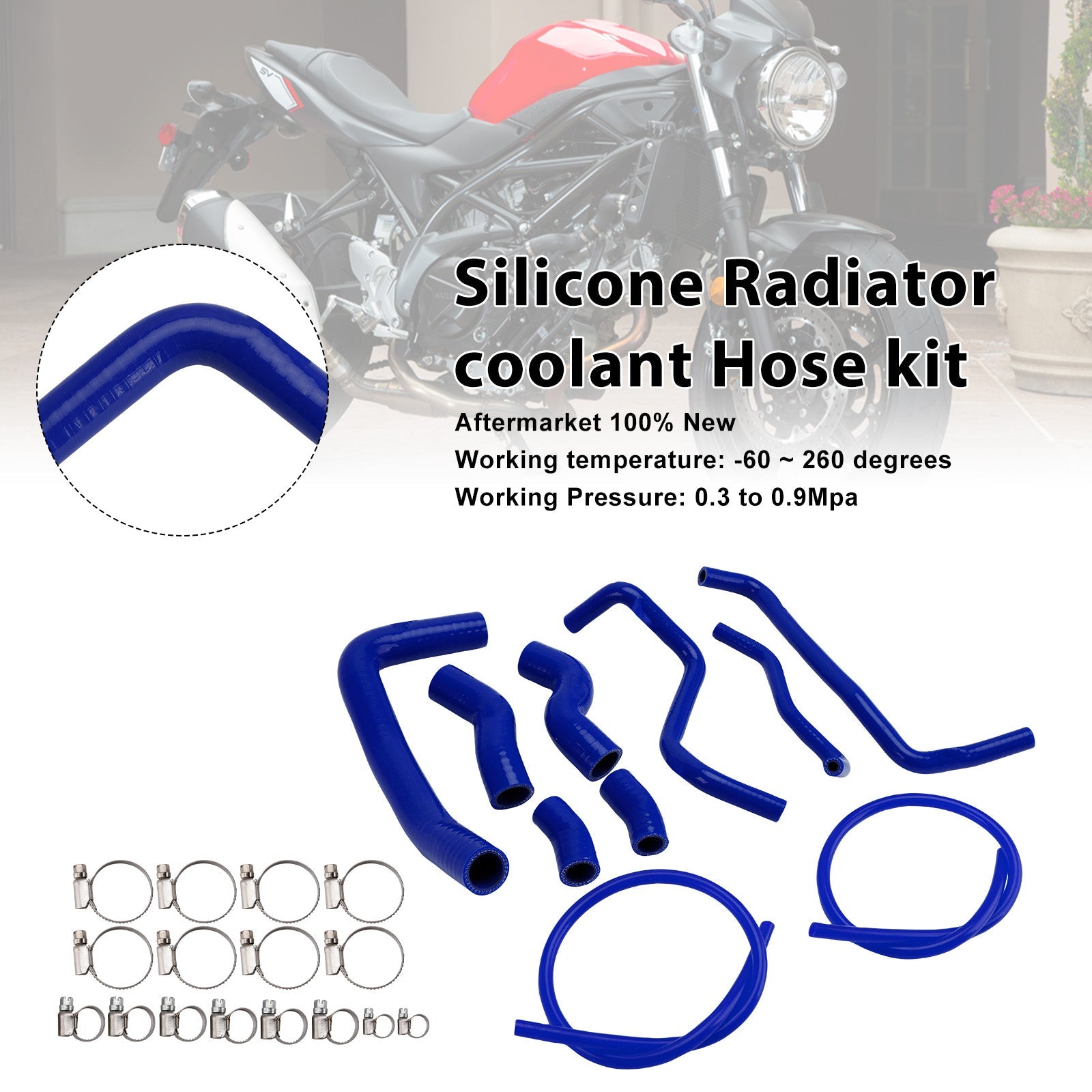 Durite de refroidissement en silicone pour radiateur Suzuki SV 650 (2016-2025)