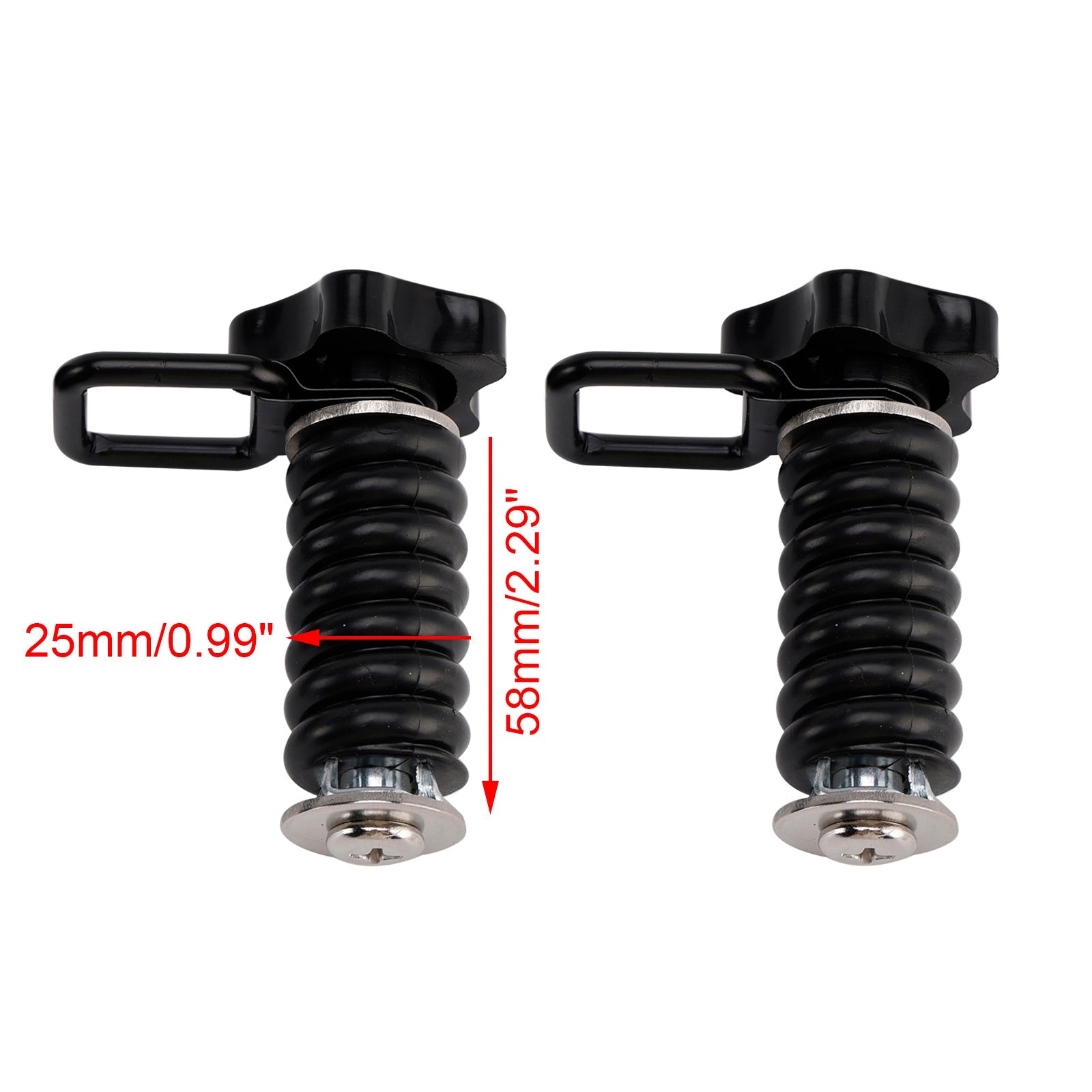 Paire d'ancrages d'arrimage avec anneau en D 1"" Noir pour Polaris Rzr 570 800 900 1000