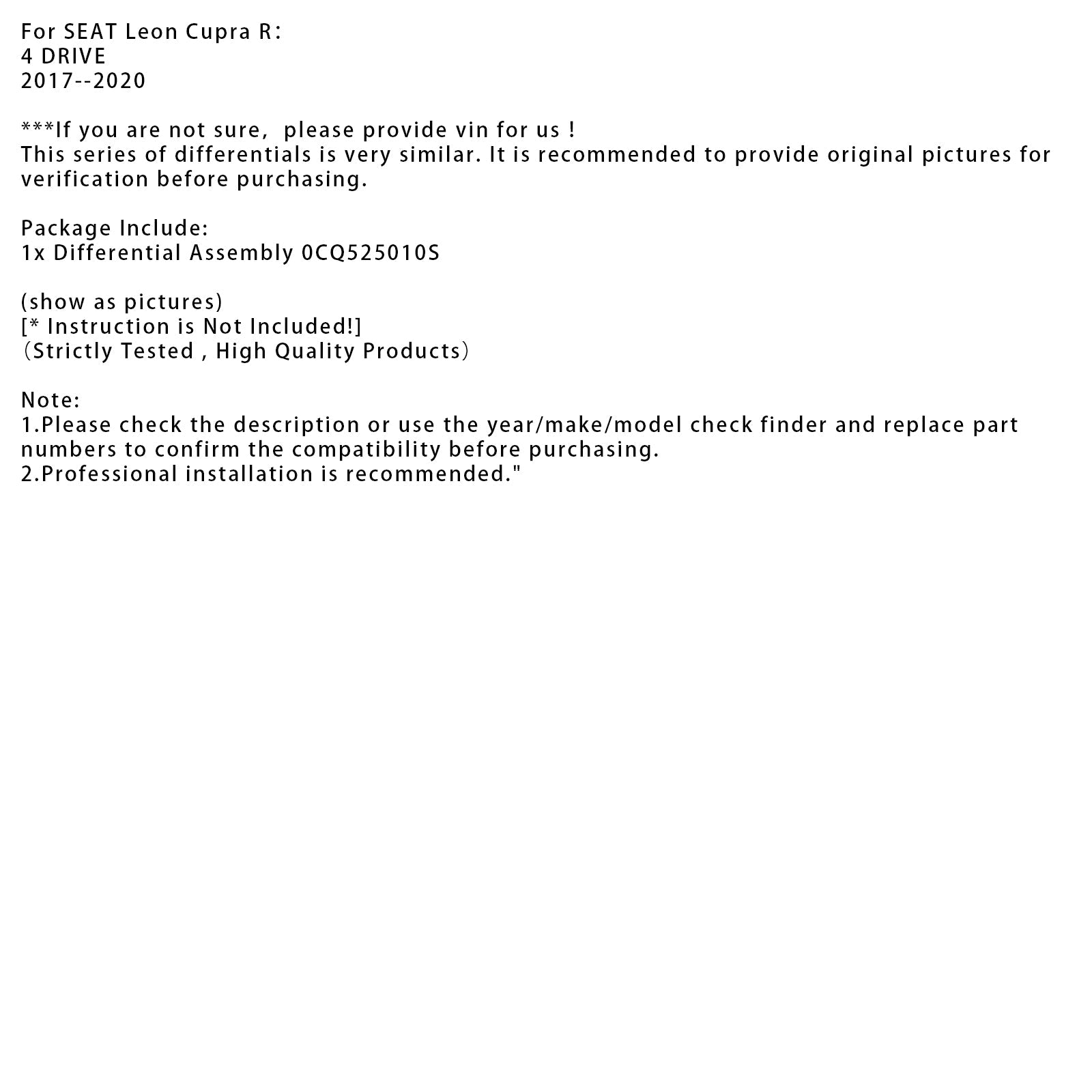 Achter differentiaal 4 bewegingen voor VW T-ROC 2018-2020 0CQ525010S