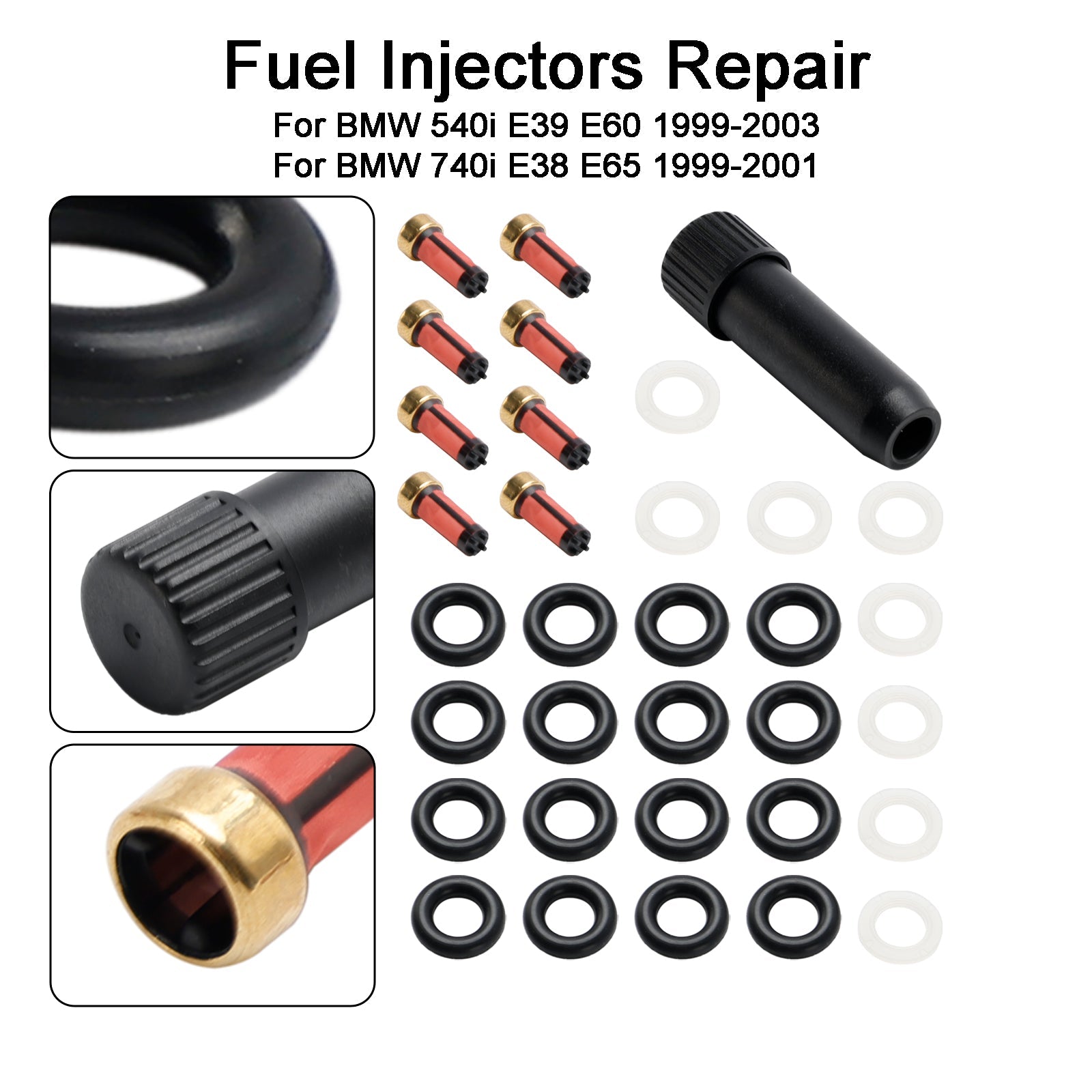 Kit de joint de réparation d'injecteur de carburant 0280155823 pour BMW 540i 740i 740iL V8 FJ754