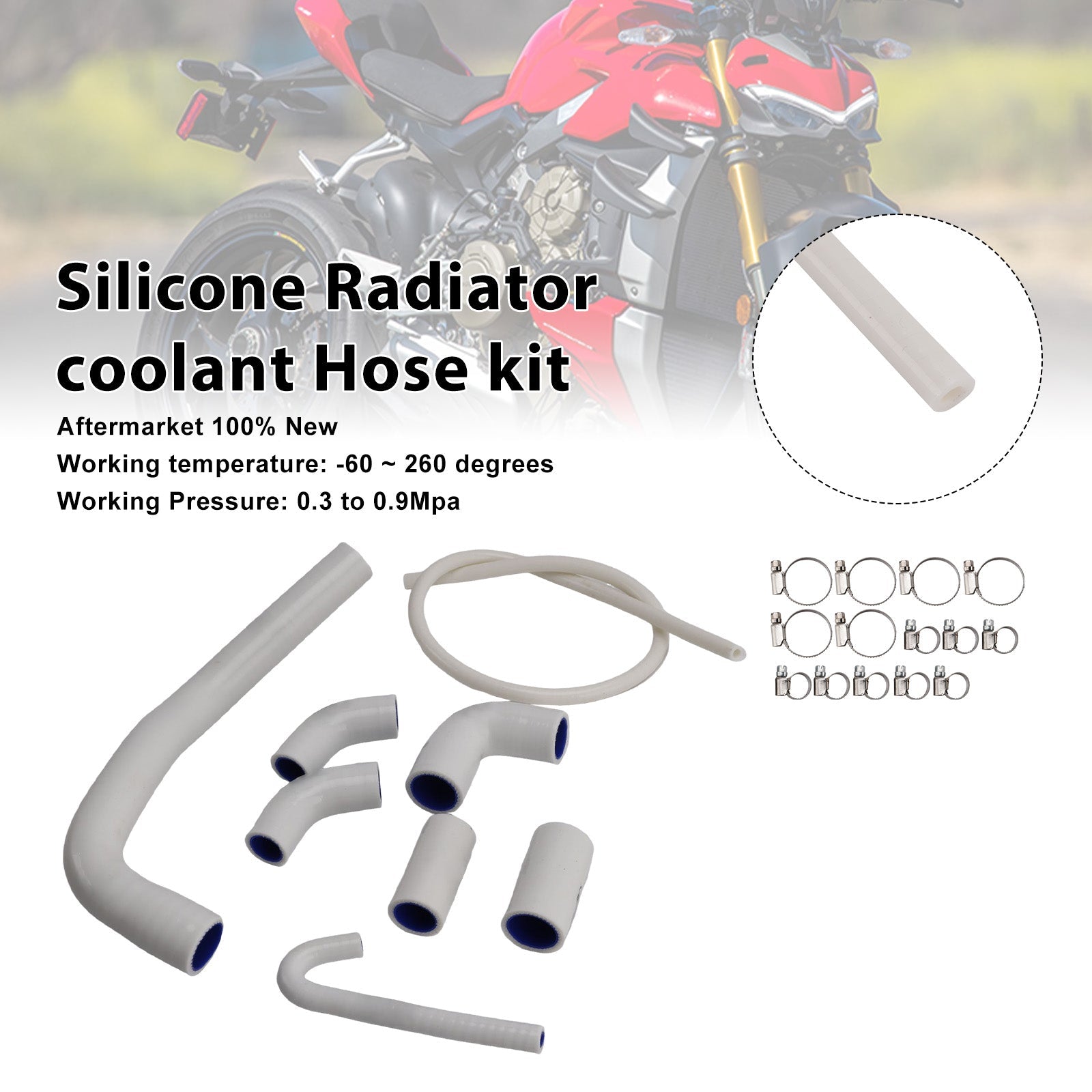 Durite de refroidissement en silicone pour radiateur Ducati Streetfighter V4 V4S (2020-2025)