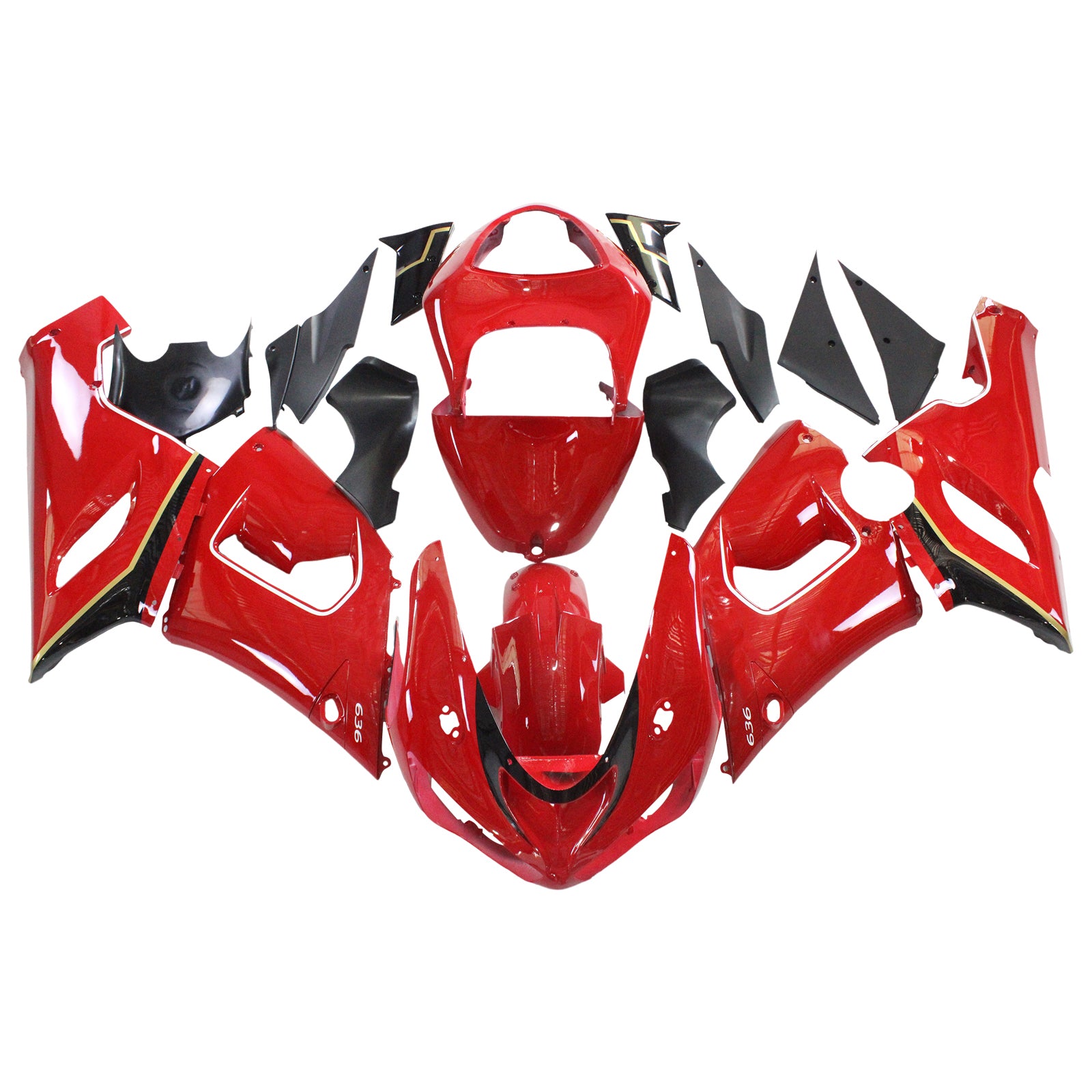 Kit de carénage par injection, carrosserie en plastique ABS, compatible avec Kawasaki ZX6R 636 2005-2006