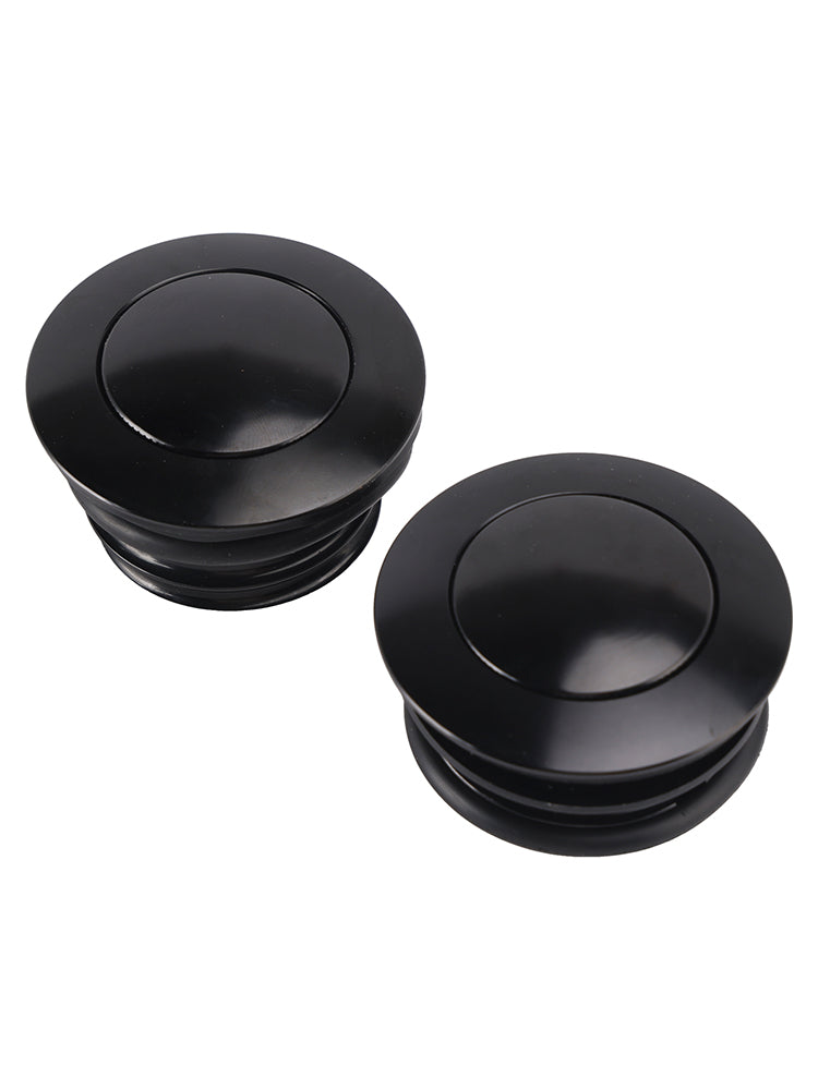 Ensemble de bouchons de réservoir d'essence à ouverture escamotable noirs pour Softail Low Rider Dyna Sport Super Glide