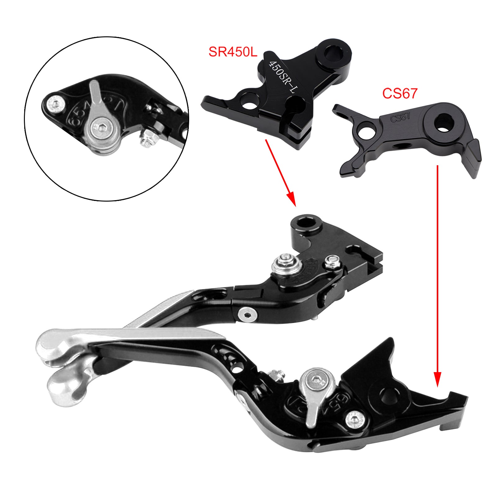 Levier de frein et d'embrayage réglable compatible avec VOGE DS900X 900DSX 2024-2026