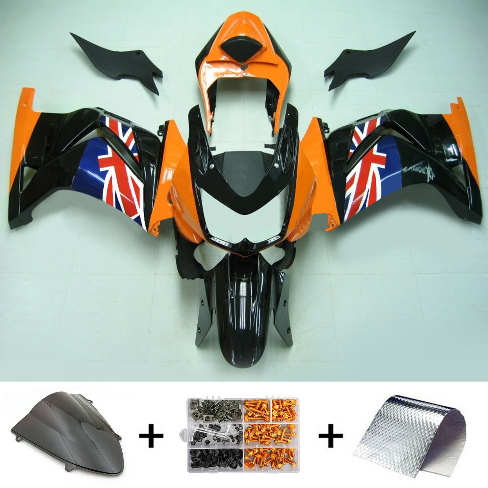 Injection carénage kit carrosserie plastique ABS fit pour Kawasaki EX250/Ninja250R 2008-2012