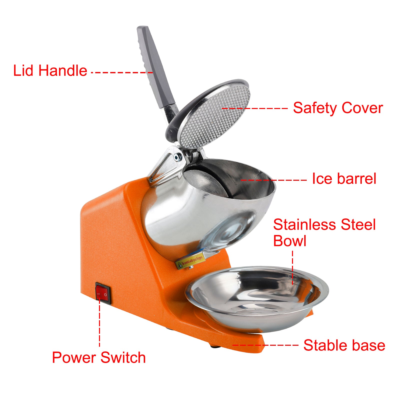 Broyage de Glace Express - Broyeur Électrique 500W - Jusqu'à 85 kg par Heure - Fiche UE Incluse