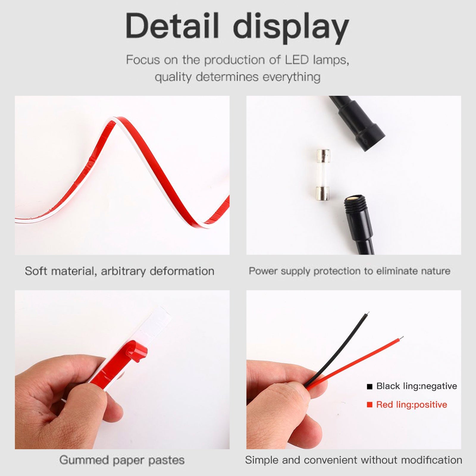 Franja diurna LED para la campana del automóvil, escaneo dinámico flexible, inicio -Up