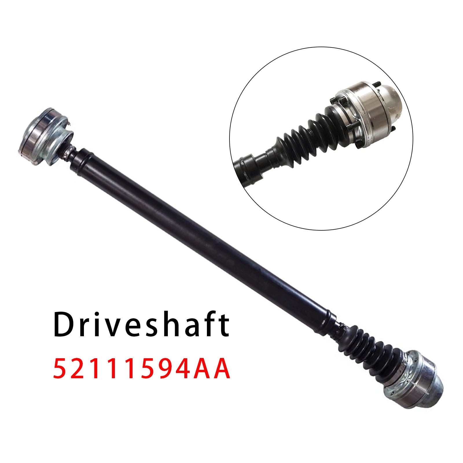 Voorste aandrijfas voor Jeep Liberty 3.7L (2002-2007) - Onderdeelnummers : 52111594AA en 52111596AA