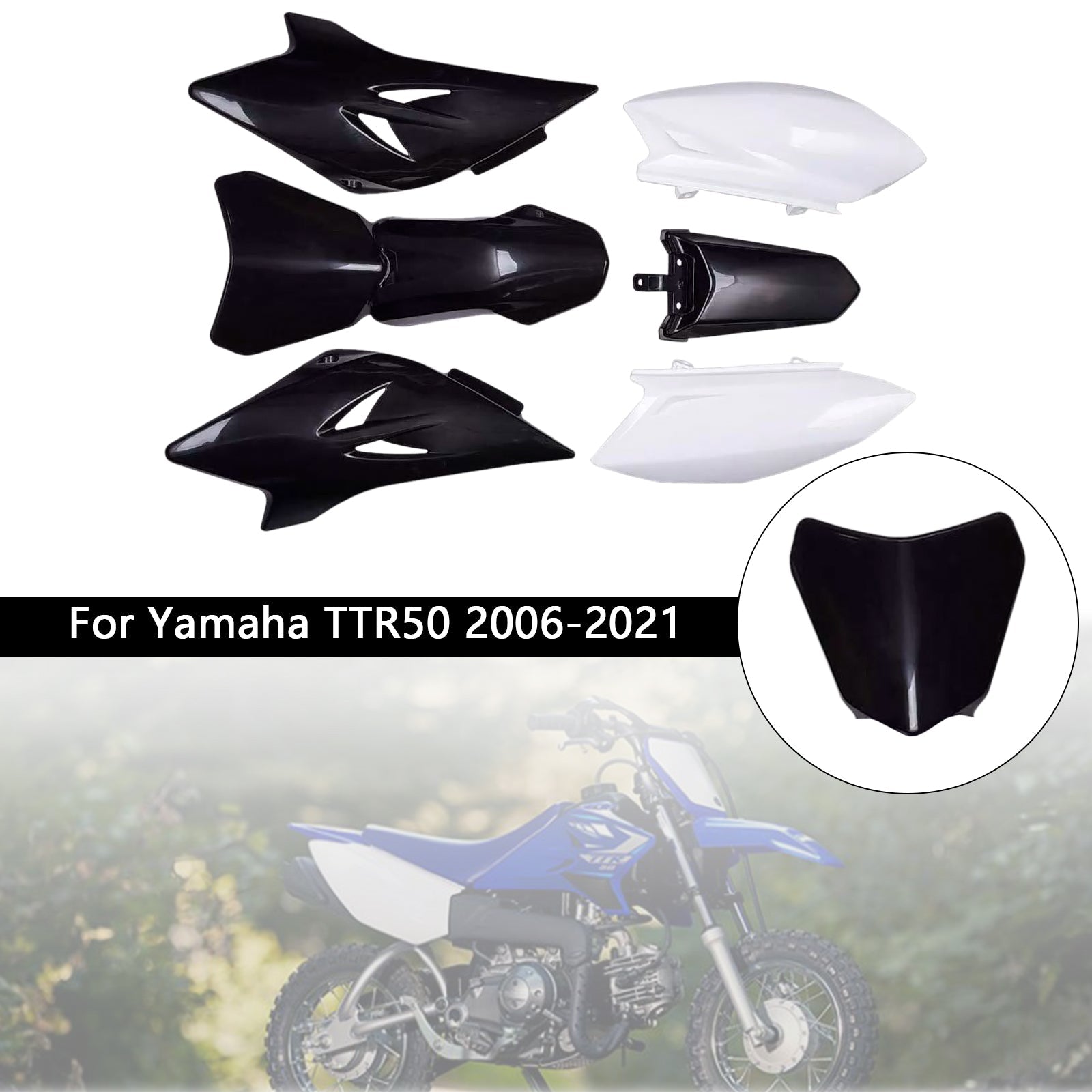 Kit per il corpo in plastica per carenatura di fango anteriore e posteriore per Yamaha TTR50 2006-2021