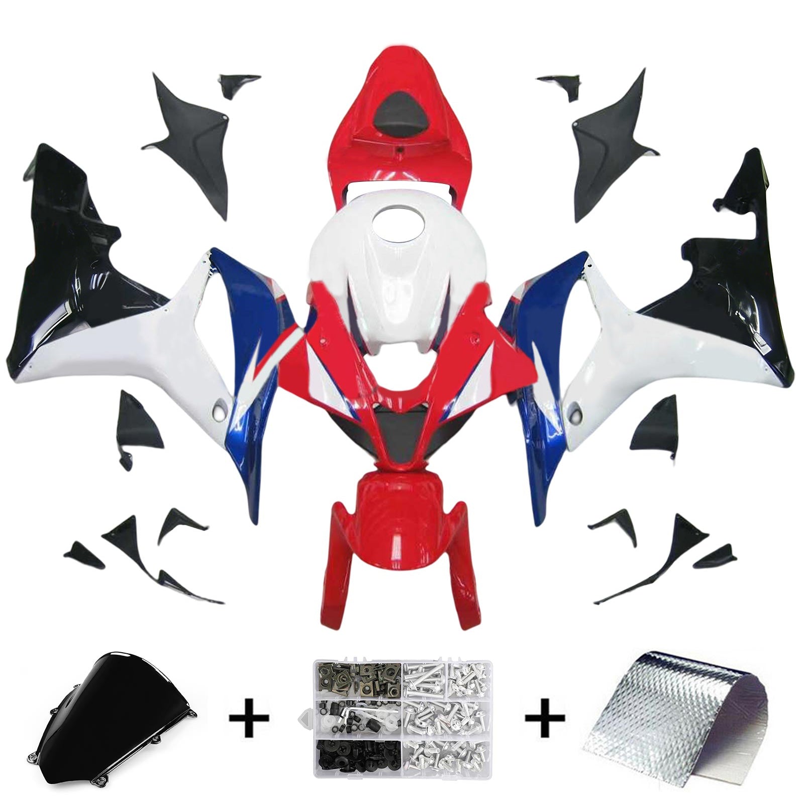 Kit de carenado de inyección, carrocería de plástico ABS para Honda CBR600RR 2007-2008 F5
