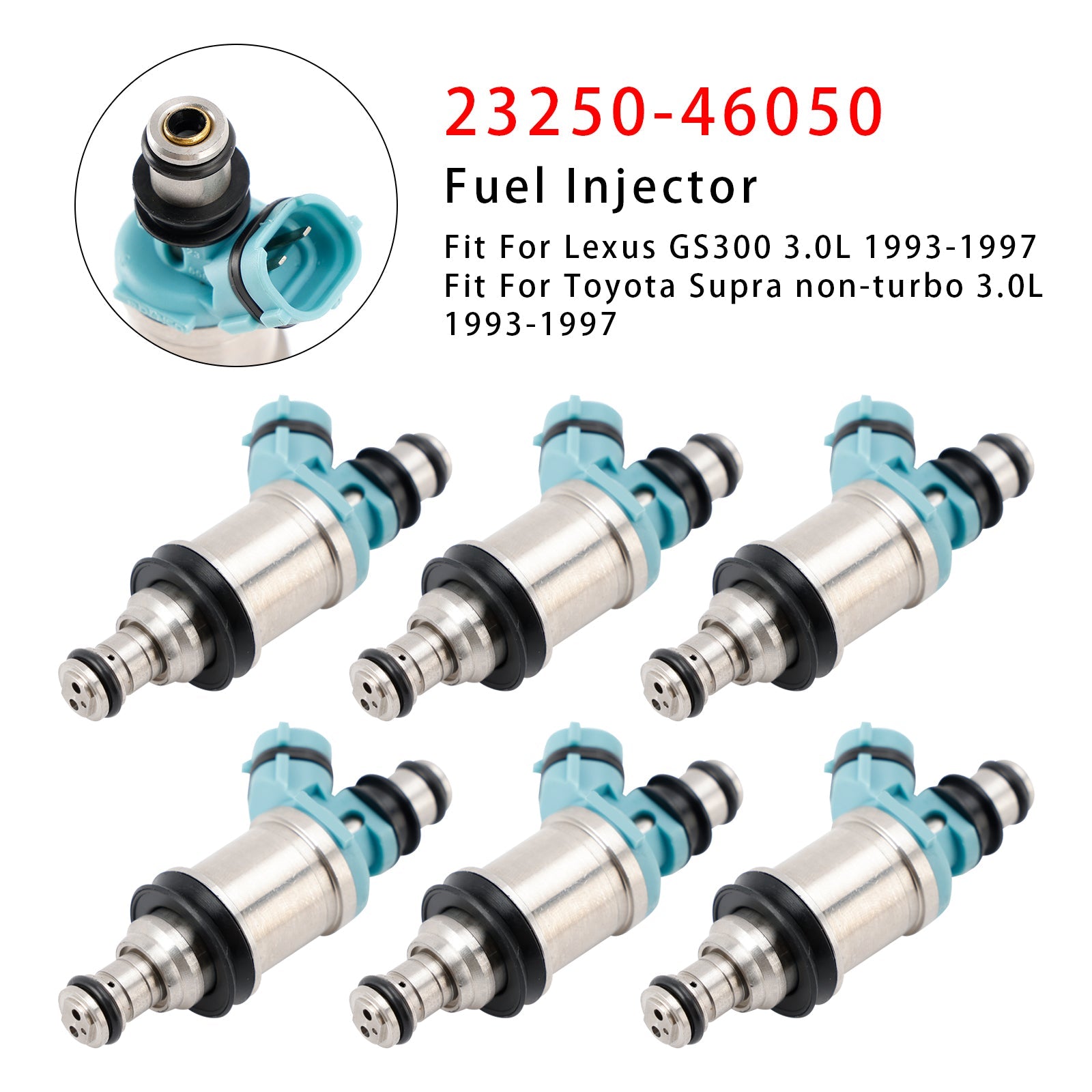 6 inyectores de combustible para Lexus GS300 Toyota Supra 3.0L no turbo 93-97 23250-46050