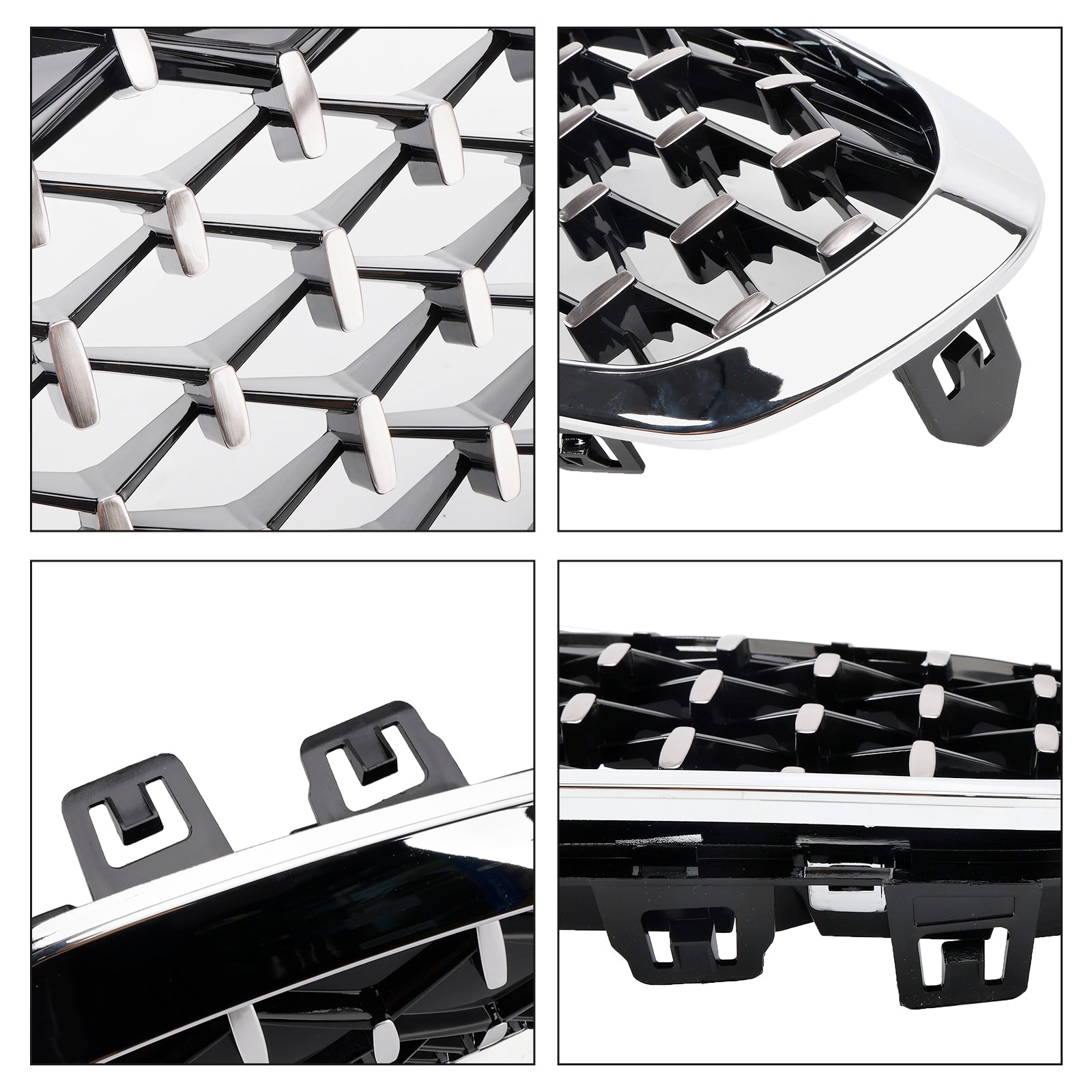 Calandre avant pour BMW Série 1 F40 19-23, style diamant argenté