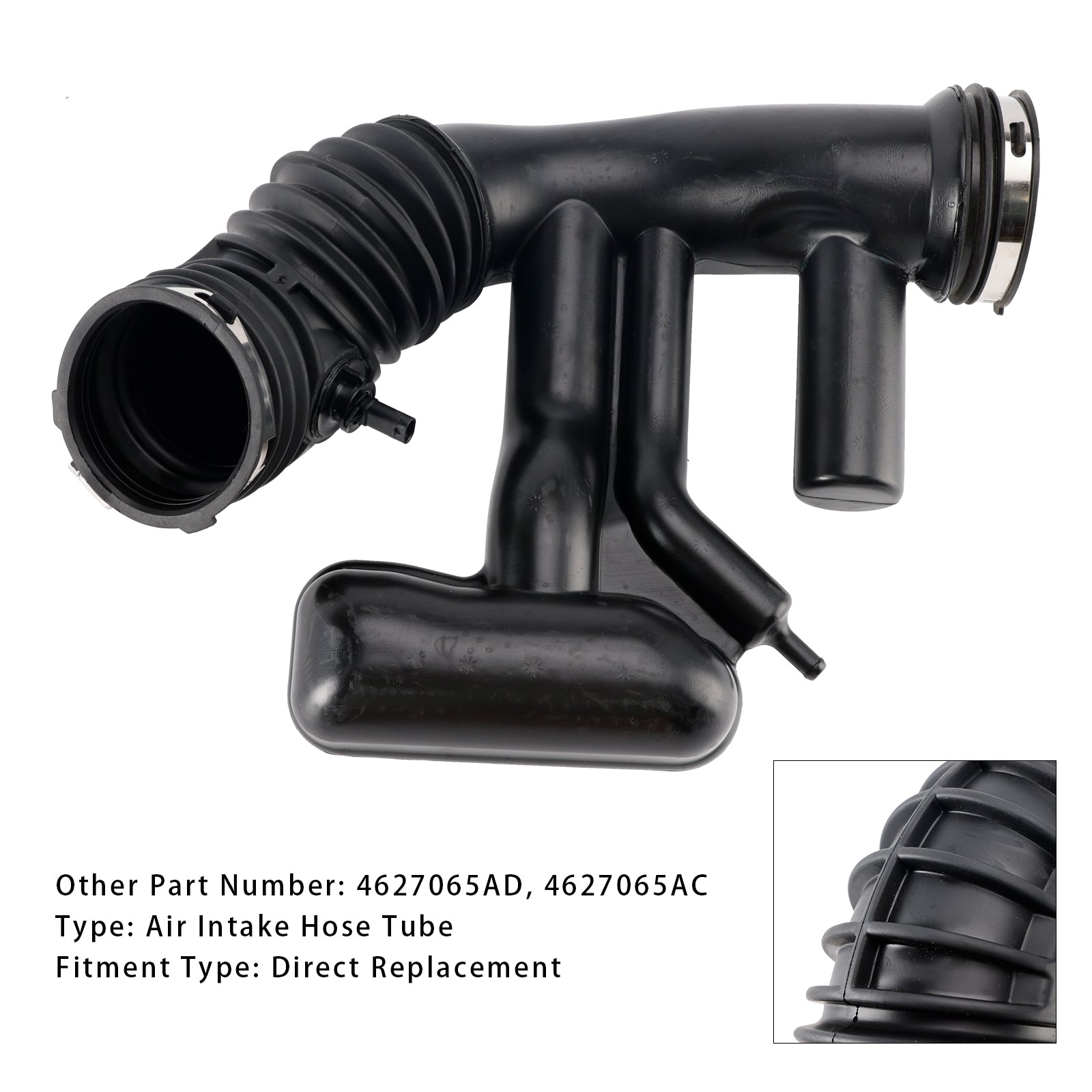 Tuyau d'admission d'air pour Jeep Wrangler JK 3,6 L 2012-2018 (4627065AD et 4627065AC)