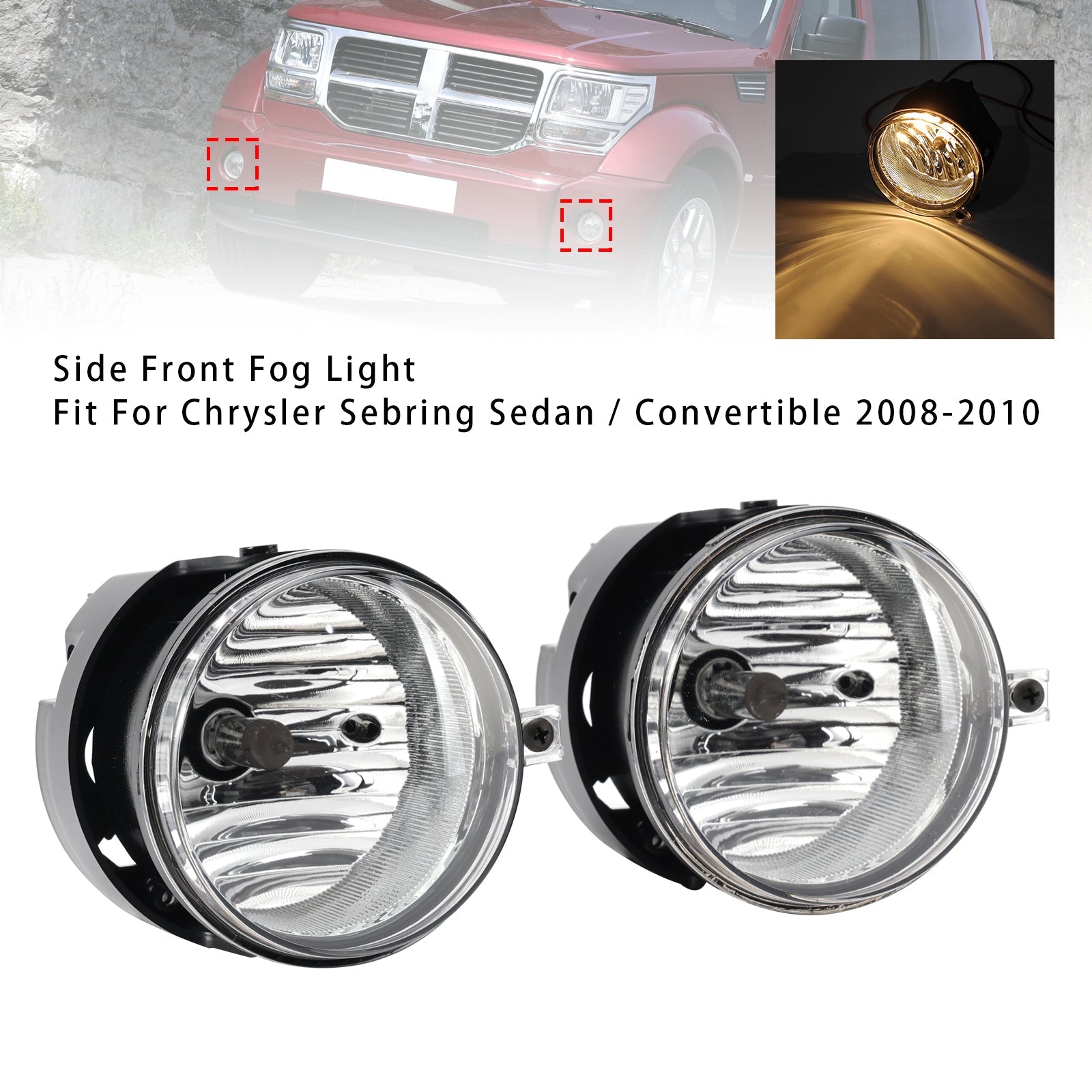 Par de luces antiniebla para Dodge Chrysler Calibre Jeep Compass 4805857AA