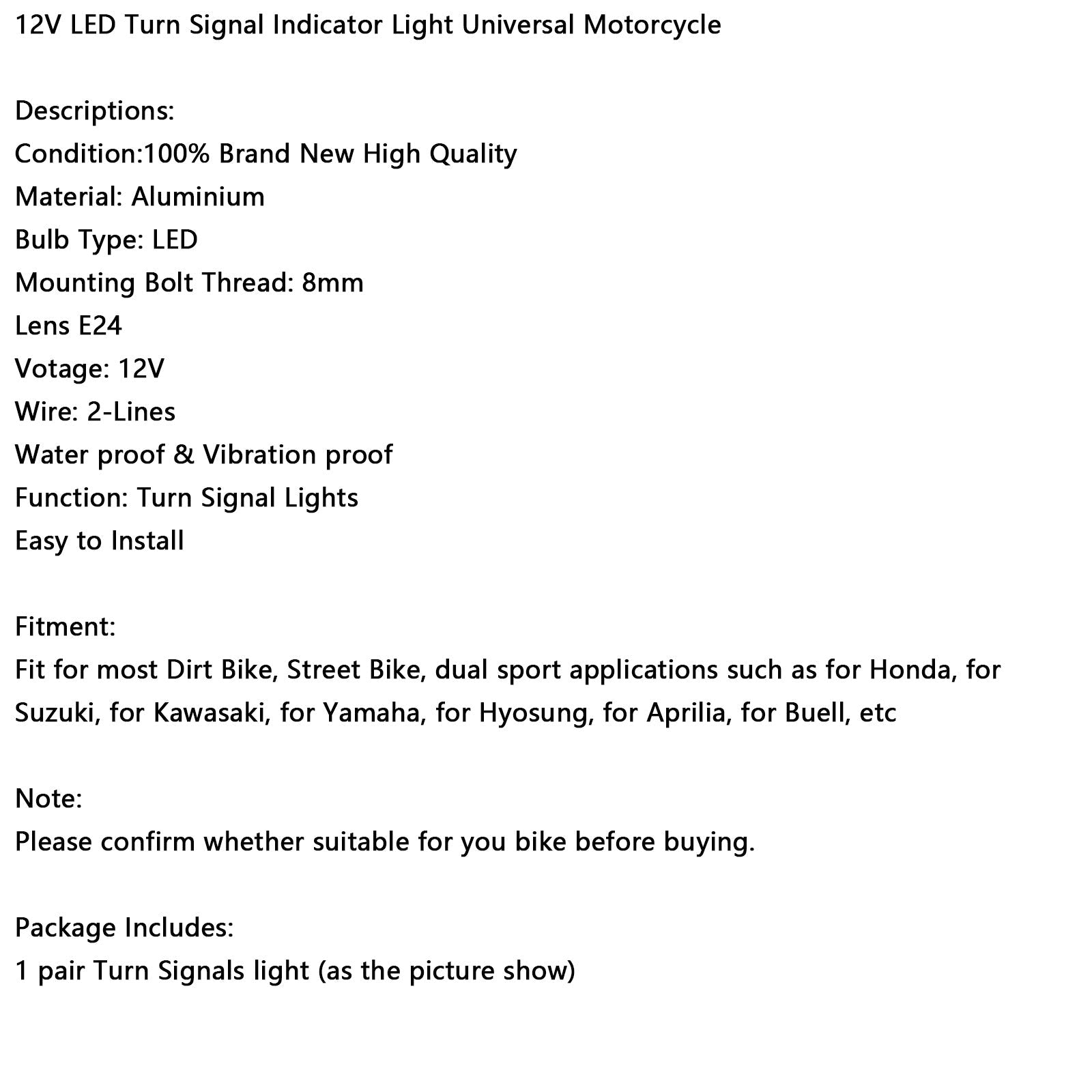 LED 12 V 8 mm Universal LED utripa za motocikli Suzuki