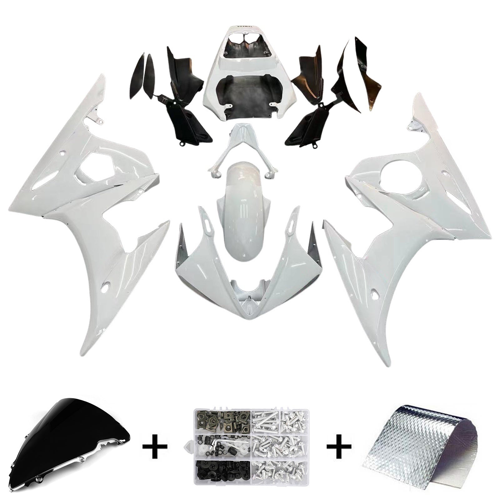 Kit de carénage par injection, carrosserie en plastique ABS, compatible avec Yamaha YZF 600 R6 2005
