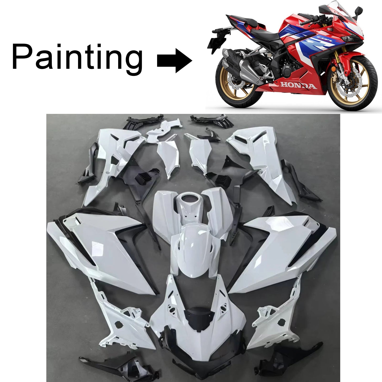 Kit de carenado de inyección de Honda CBR250RR 2023-2024 ABS Cuerpo de plástico