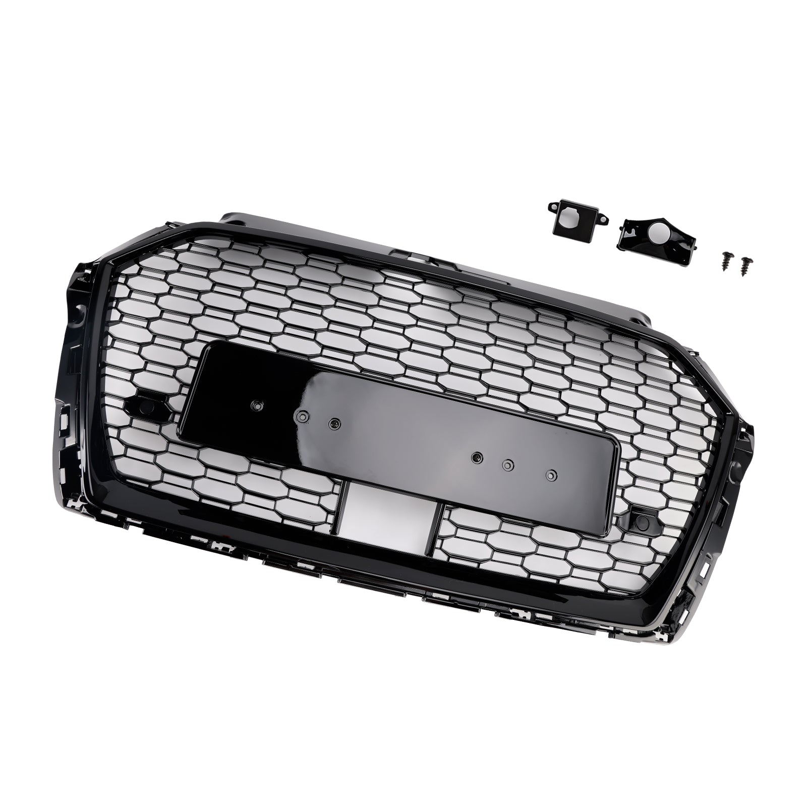 Parrilla delantera tipo panal estilo RS3 para Audi A3 S3 2017-2019 W/ACC negro