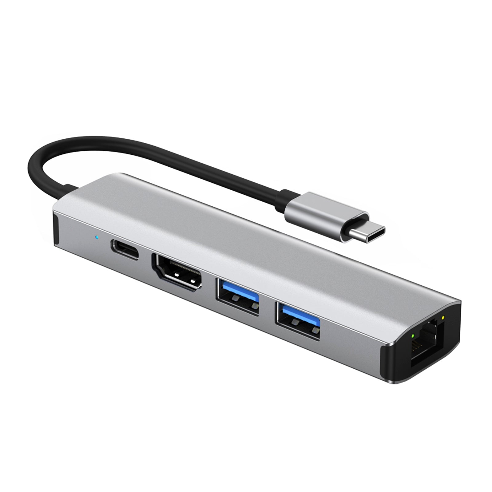 5 en 1-type-C a USB 3.0*1 + USB 2.0*1 + PD100W/USB-C Datos + HDMI + Card 100m para iPad para iPad