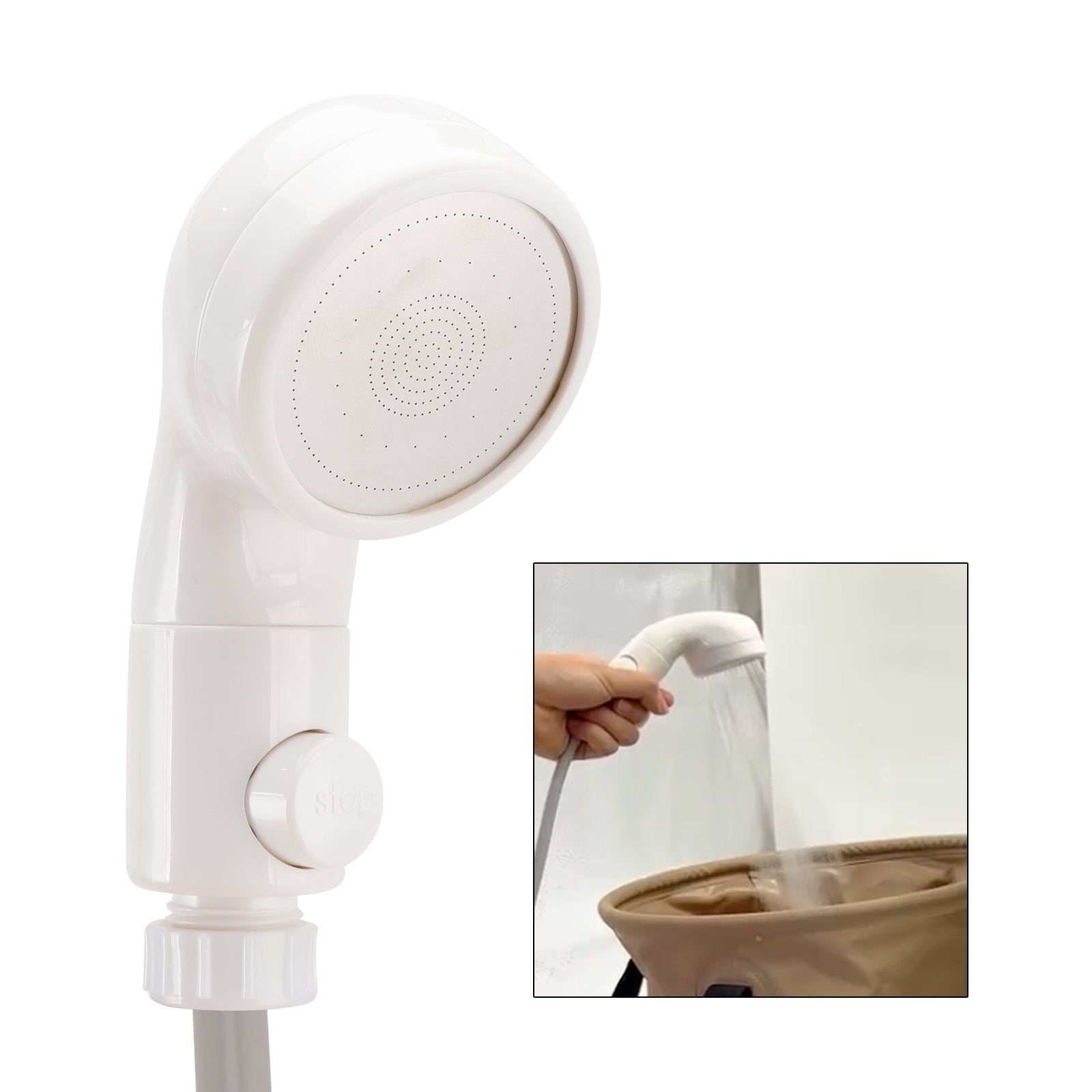 Chauffe-eau portable pour camping-car, 7800 mAh, autonomie de 3,3 h, rechargeable, pour le nettoyage en camping.