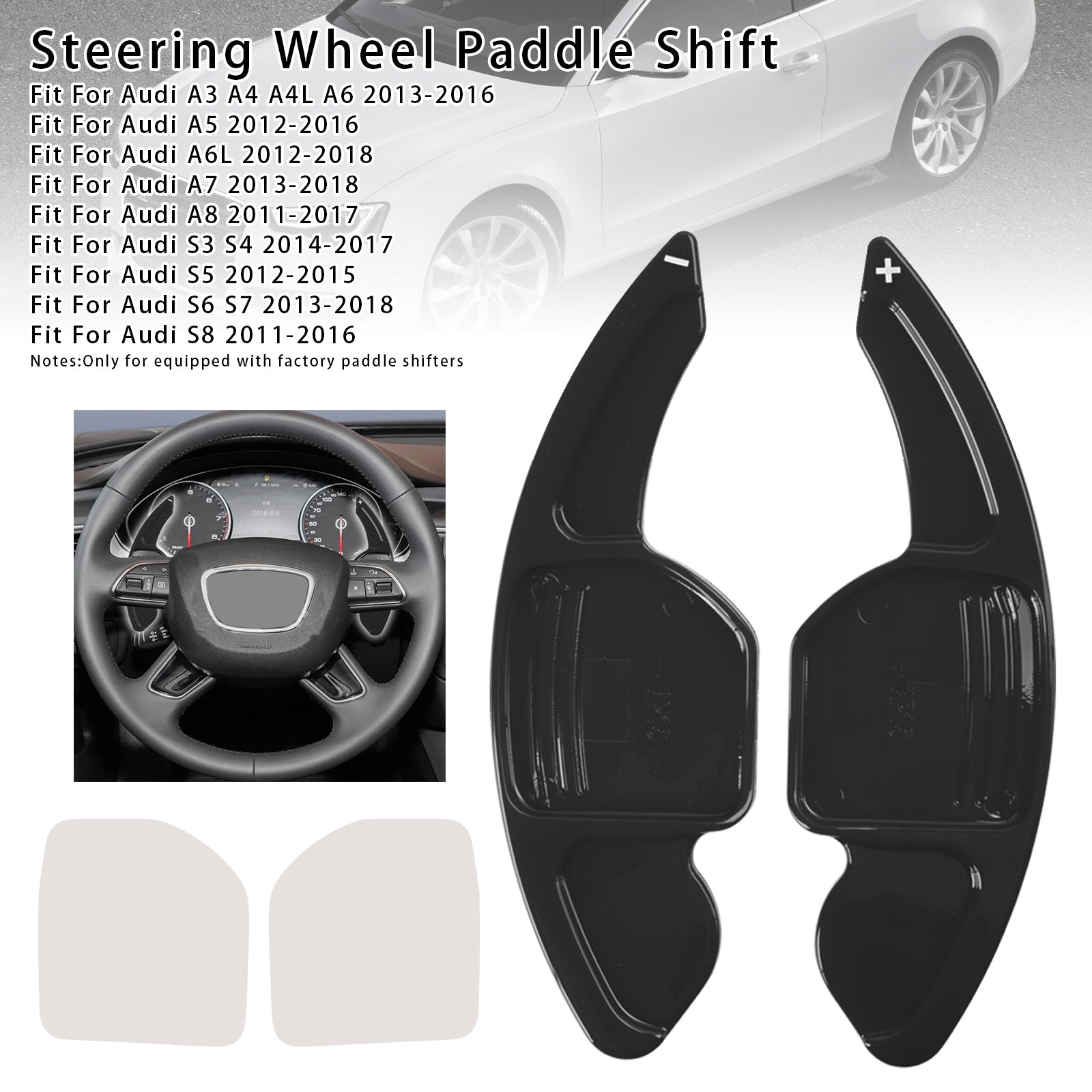 Extension de palettes de changement de vitesse au volant pour Audi A3 A4 A5 A6 A8