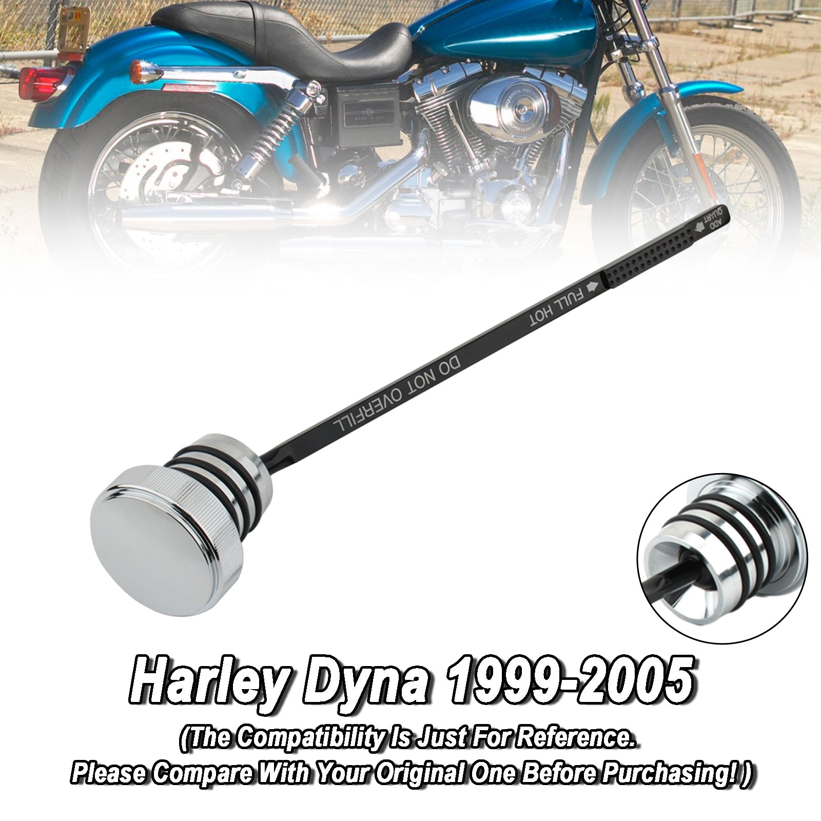 Tapa del tanque de medidor de aceite, 0710 Stopper-0150 para súper glidio FXDX FXDL DYNA 99-05