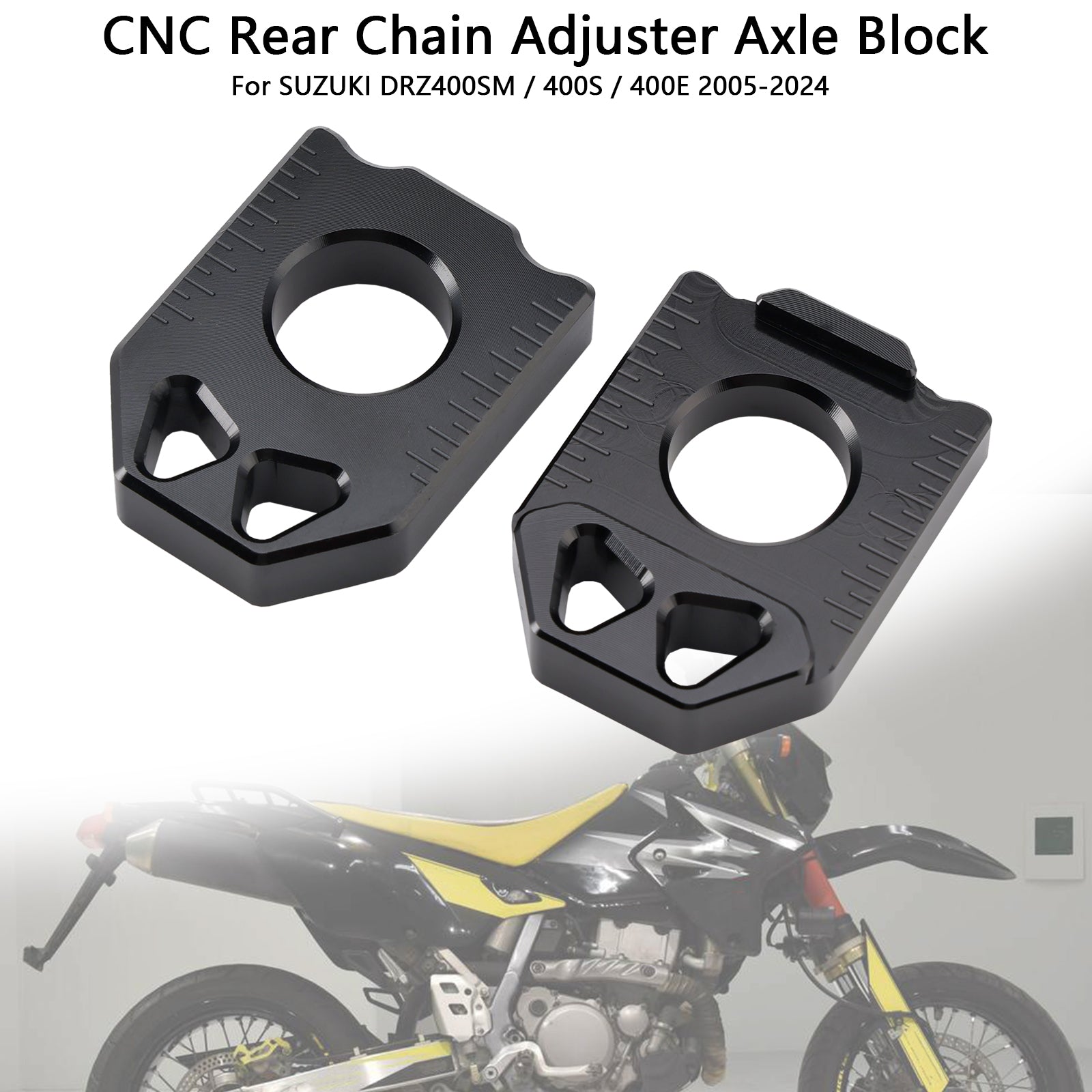 Blok&CNC os zadnjega napenjalnika verige za SUZUKI DRZ400SM 400S 400E 2005-2024