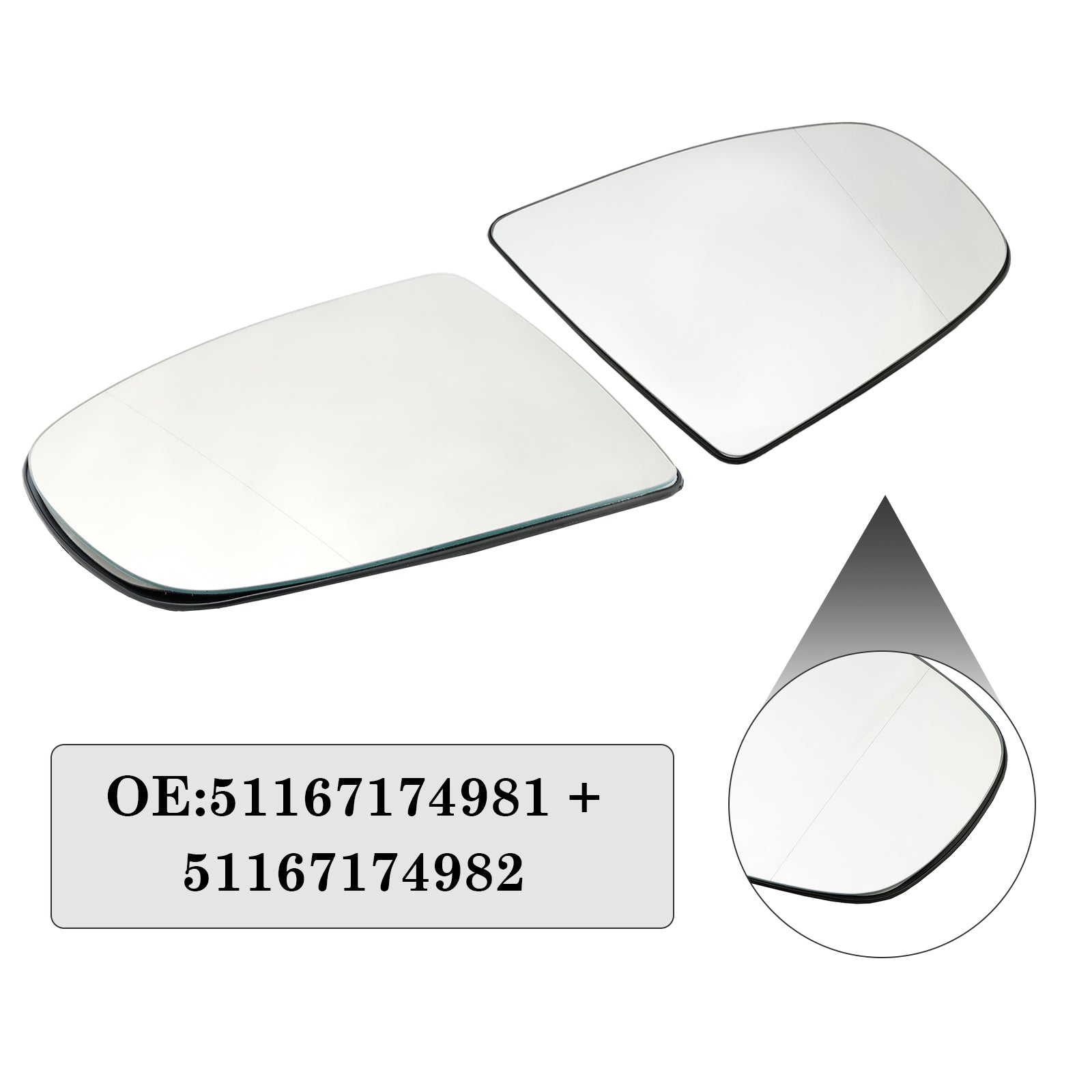 2007-2013 BMW X5 E70 E70 LCI 1 par de espejos retrovisores con ala calefactable 51167174981