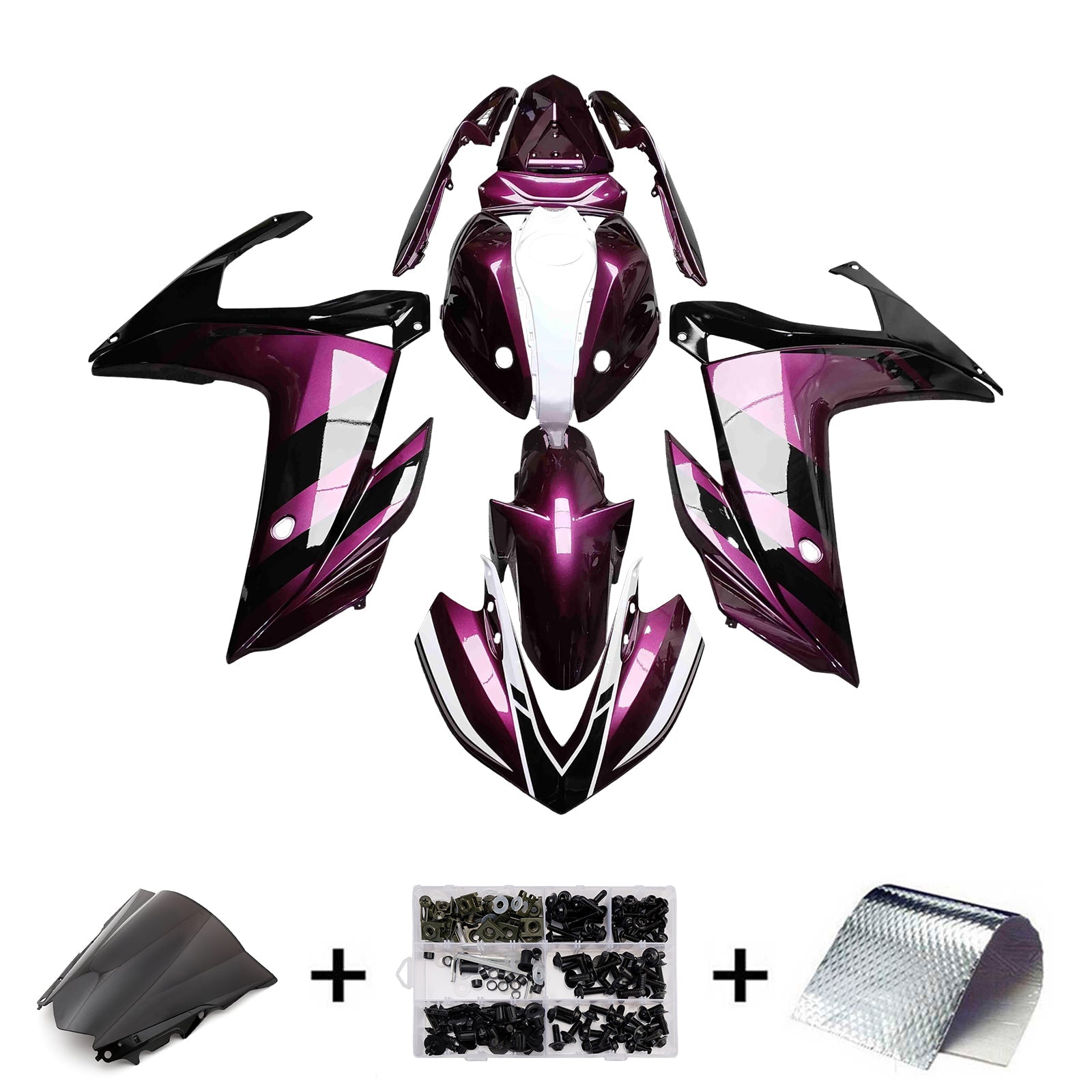 Kit de carénage injecté ABS pour Yamaha YZF-R3 2014-2018 et R25 2015-2017