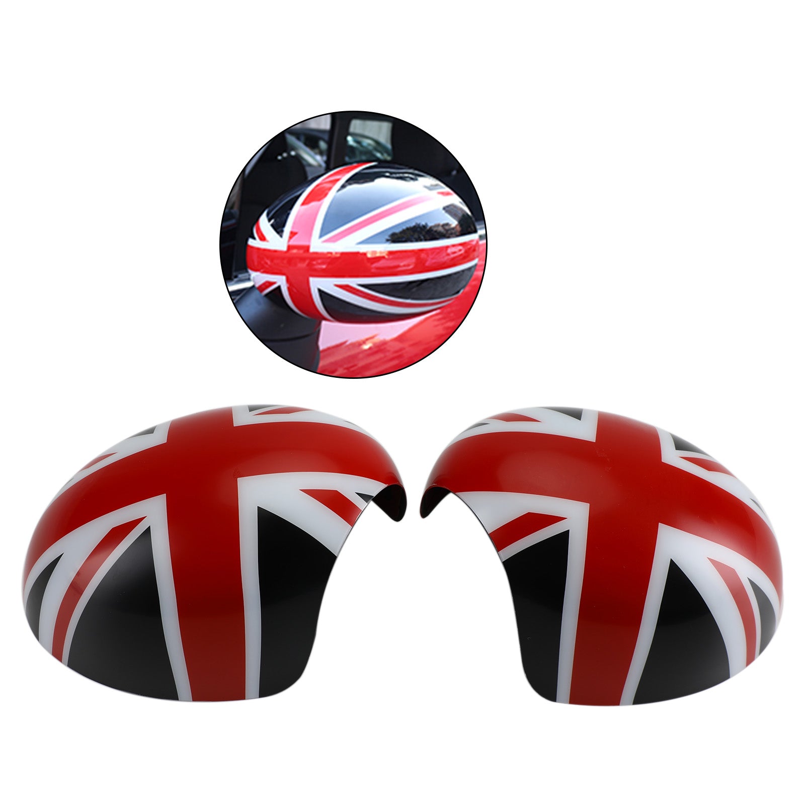 L&H Cubiertas para espejos retrovisores laterales compatibles con MINI Cooper R55 R56 R57 R58 R60 R61 con espejo retrovisor eléctrico plegable