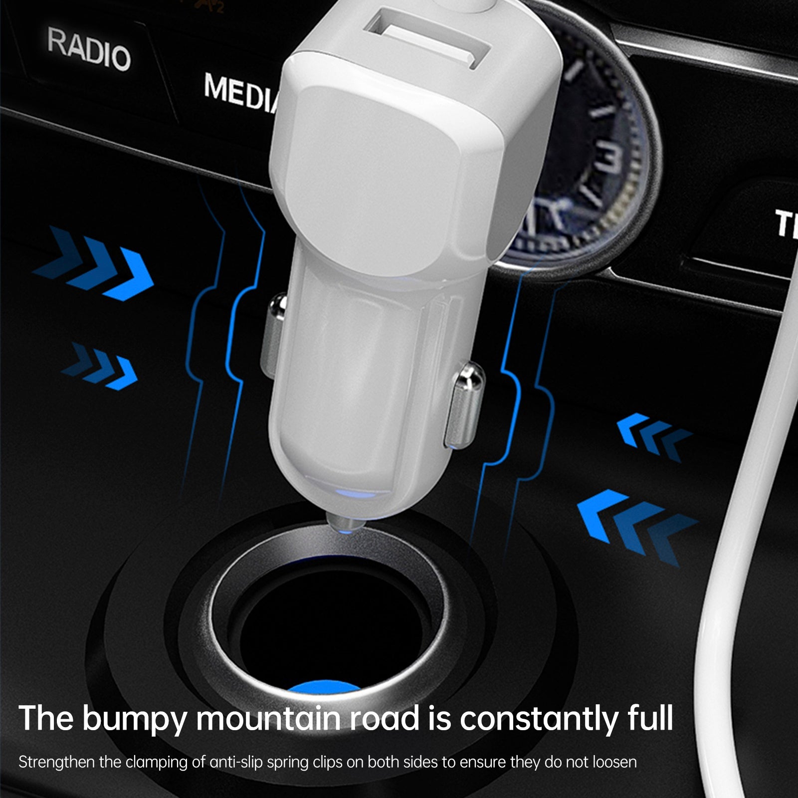 USB-laturi PD5V1A QC3.0 pienelle autolle, 8-porttinen näyttö, savukkeen sytytin