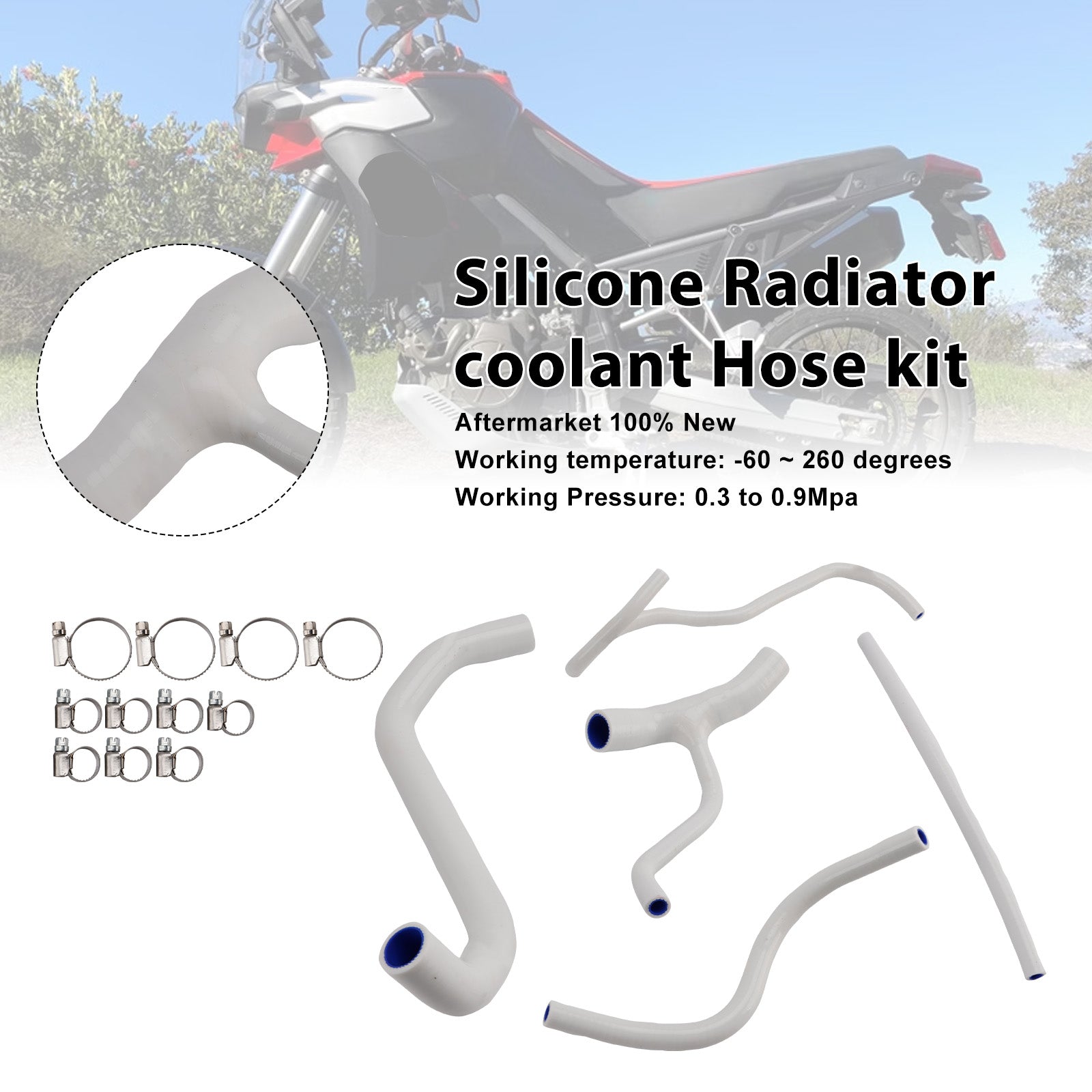 Durite de refroidissement en silicone pour radiateur Aprilia Tuareg 660 (2022-2025)