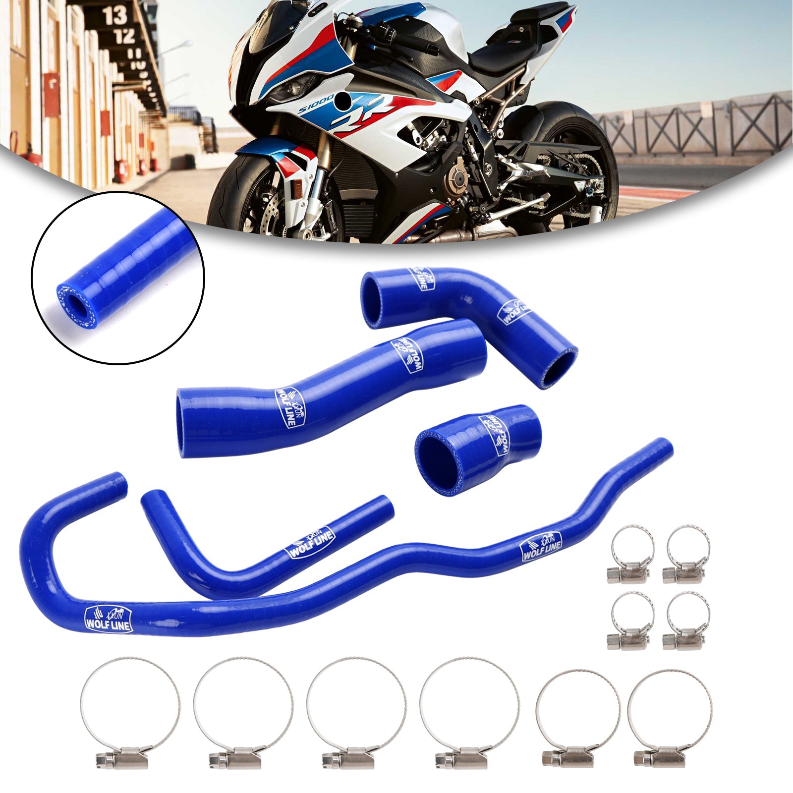 Kit de durites de refroidissement en silicone pour radiateur BMW S1000RR 2019-2023