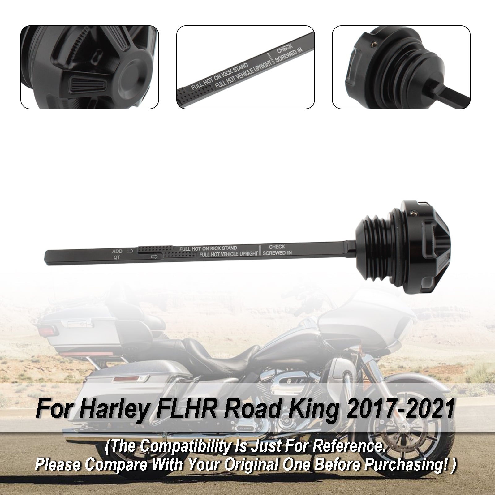 Öljymittarin säiliökorkki, sopiva korkki Road Electra Street Glide Road King 17-21