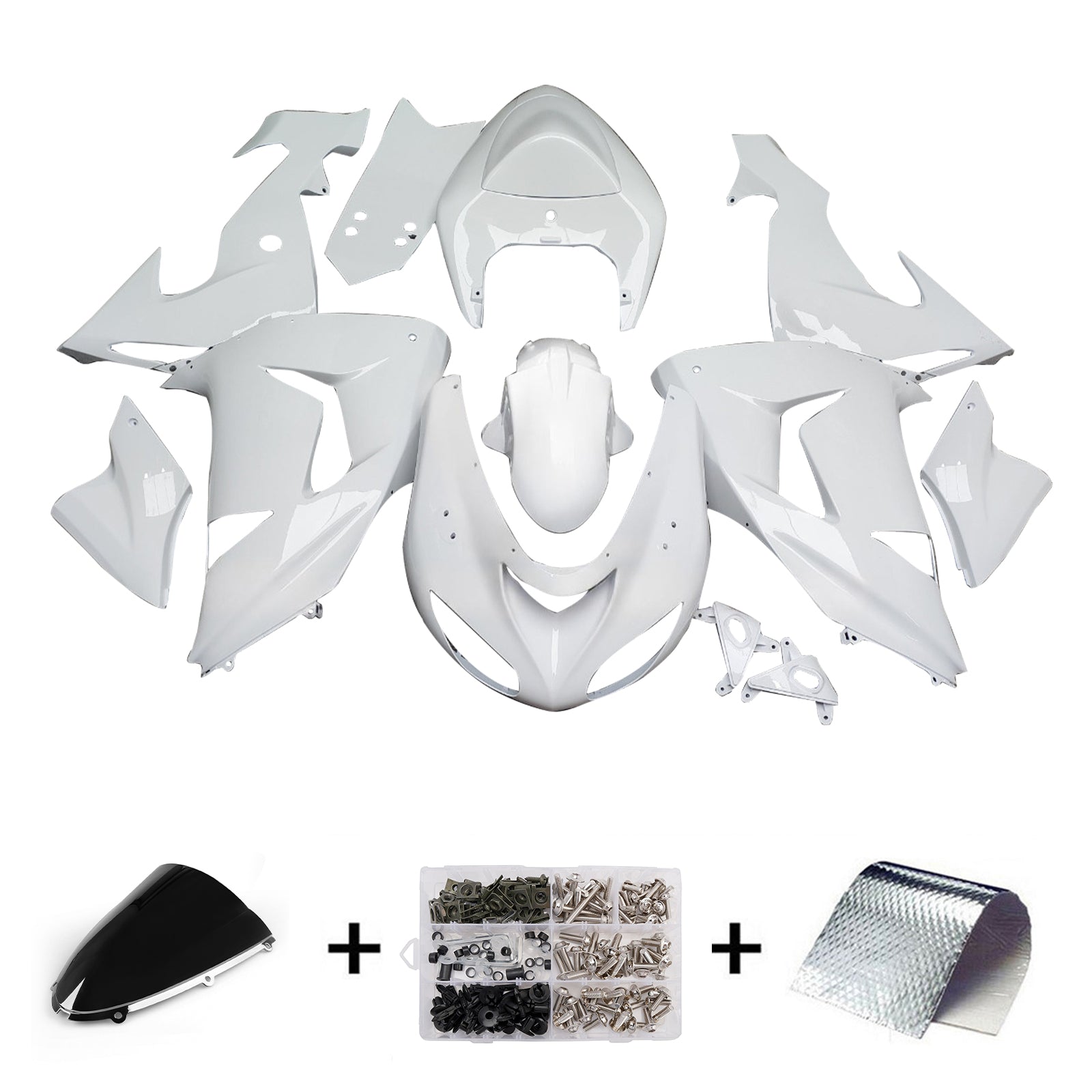 Kit di carenatura a iniezione, corpo di plastica ABS per Kawasaki ZX10R 2006-2007