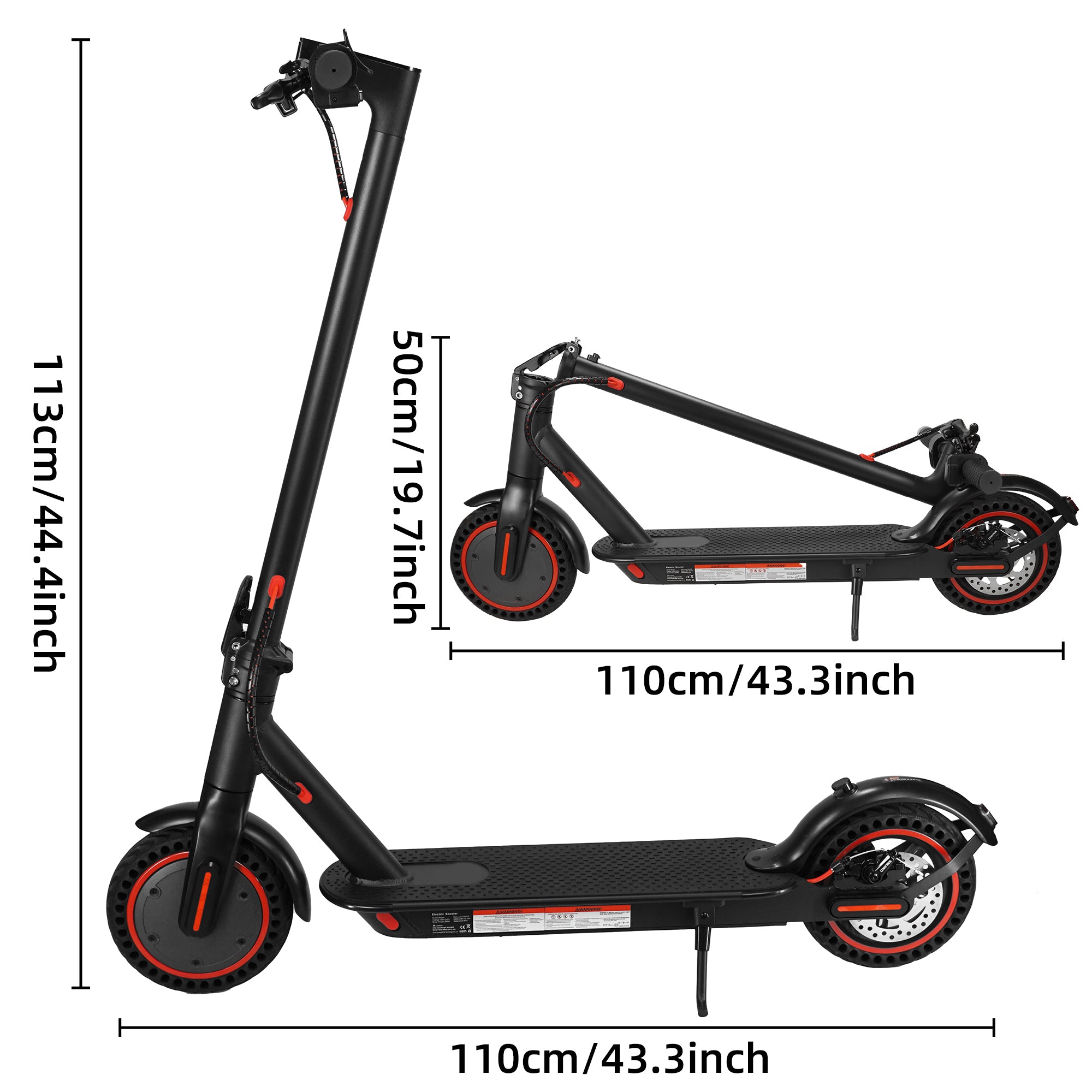 8,5 inch elektrische scooter, 10,4 Ah batterij, 3 snelheidsmodi, 15-21 Mi batterijduur, belasting 120 kg, telefoonhouder en slot