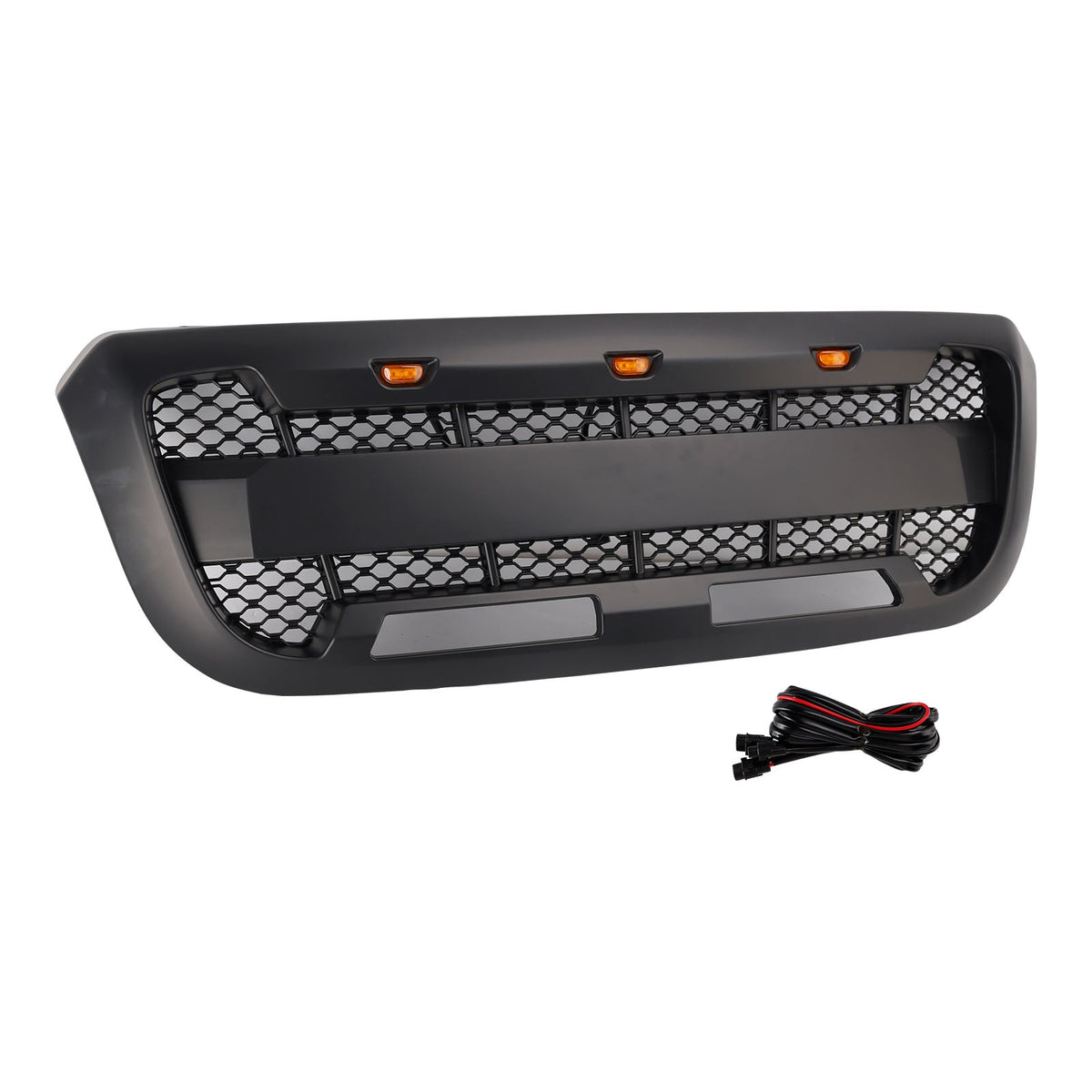 Calandre de pare-chocs avant noire mate avec éclairage LED pour Ford Ranger (2004-2011).