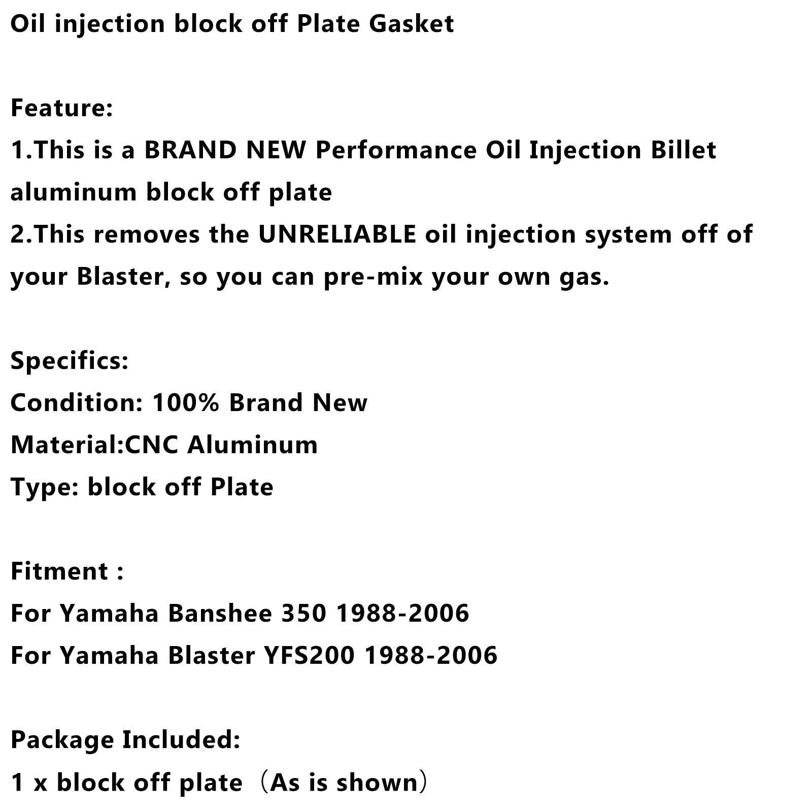 Sigilla di bloccaggio a iniezione olio per Yamaha Blaster YFS200 Banshee 350