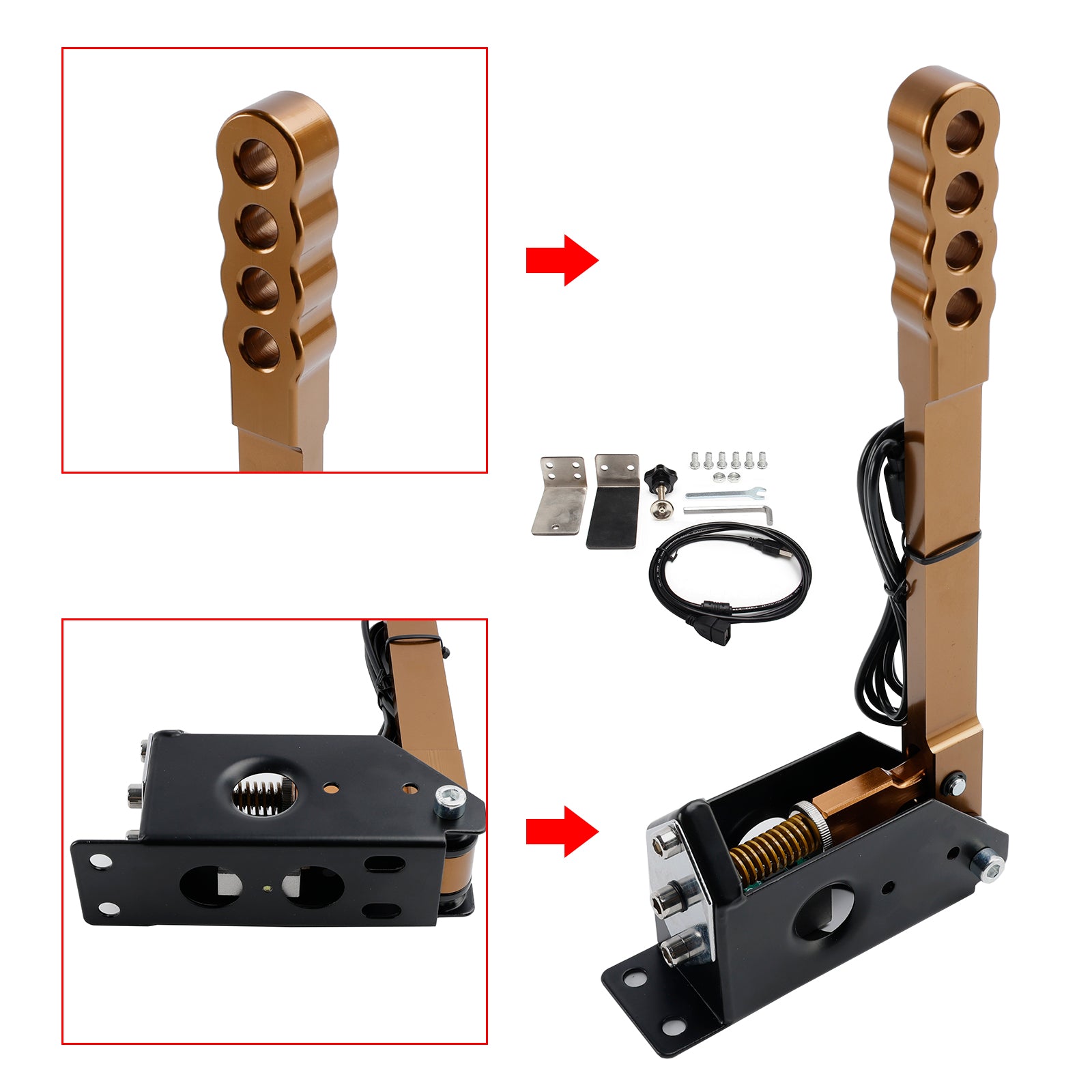 14 -bittinen kilpa -käsijarru USB SIM -PC: lle, jossa on omaisuuspihdit G27/G29/T300/T500