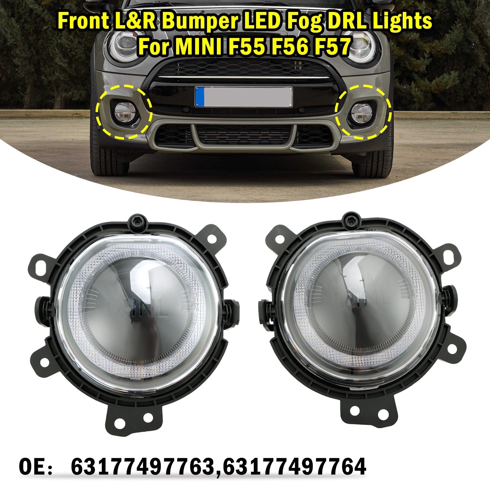 Fendinebbia a LED sinistro e destro per paraurti anteriore BMW Mini F55 F56 F54 F57