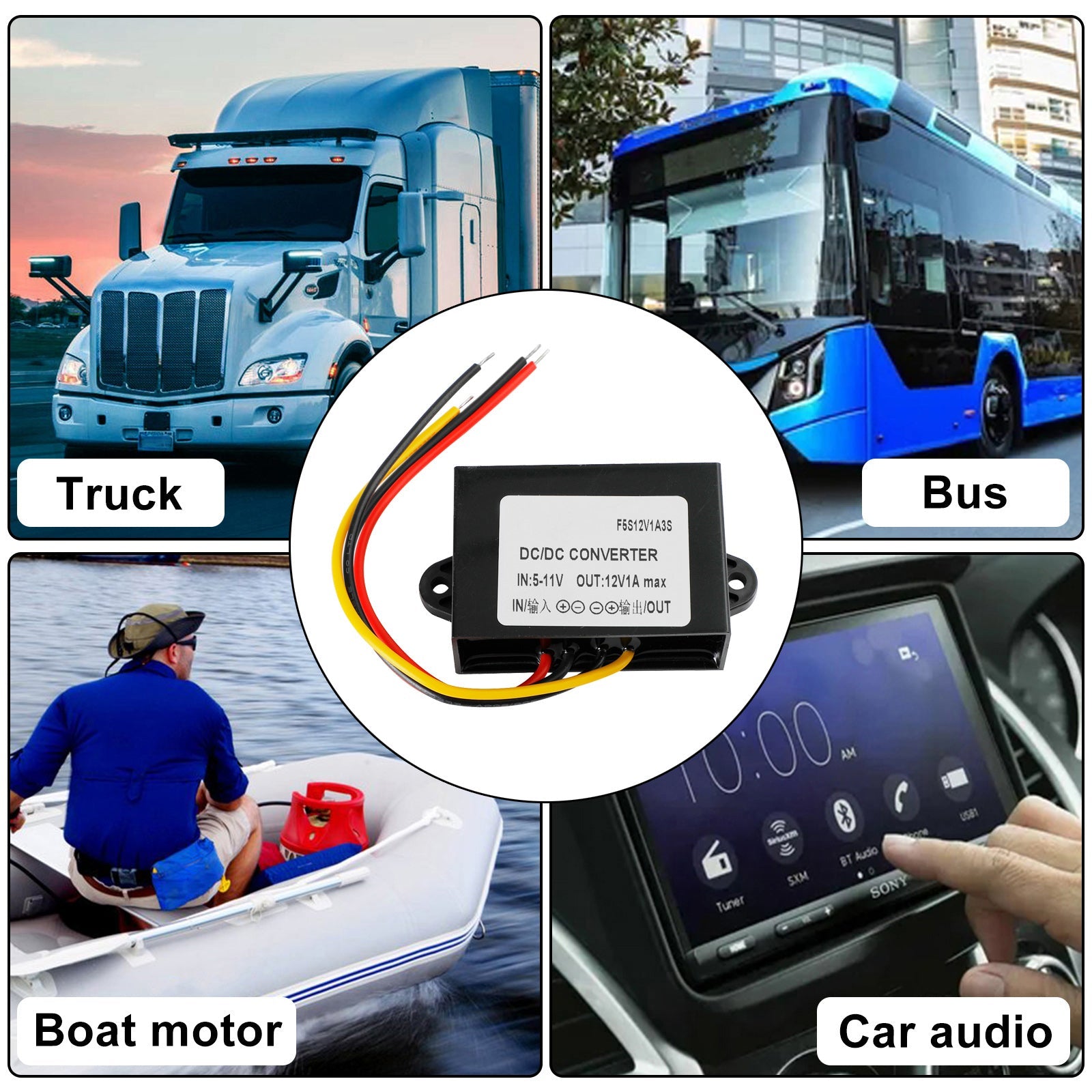 Convertisseur élévateur DC-DC étanche 1 A 6 V à 12 V, module d'alimentation pour voiture