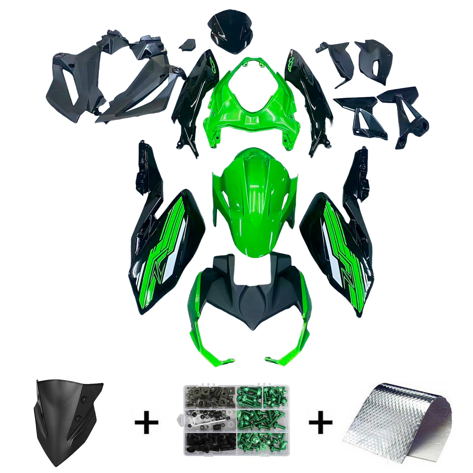 Kit de carénage en plastique ABS injecté compatible avec Kawasaki Z400 2018-2024